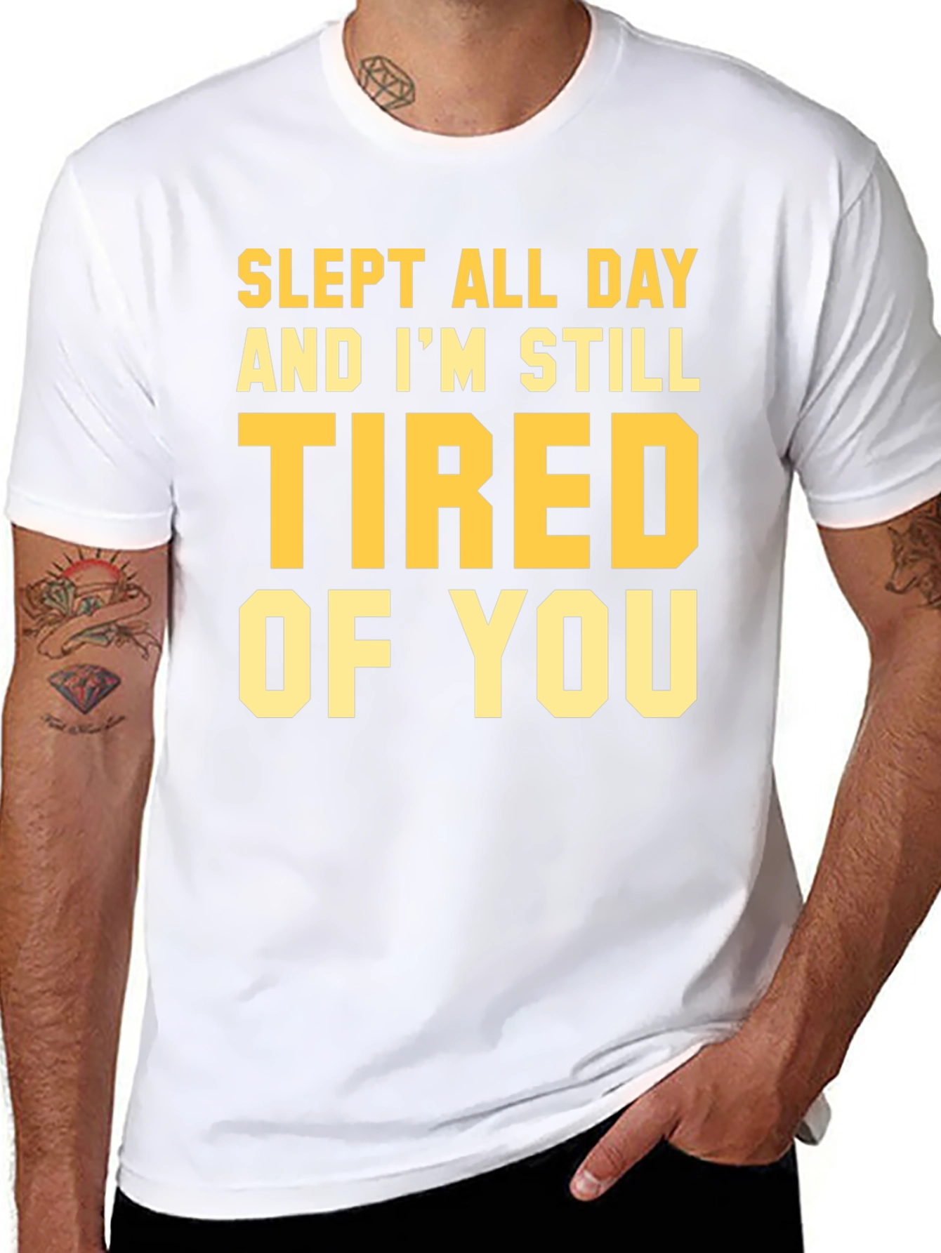 Slept All Day Funny T-Shirt