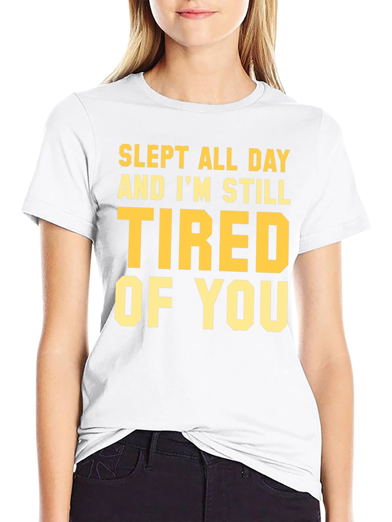 Slept All Day Funny T-Shirt