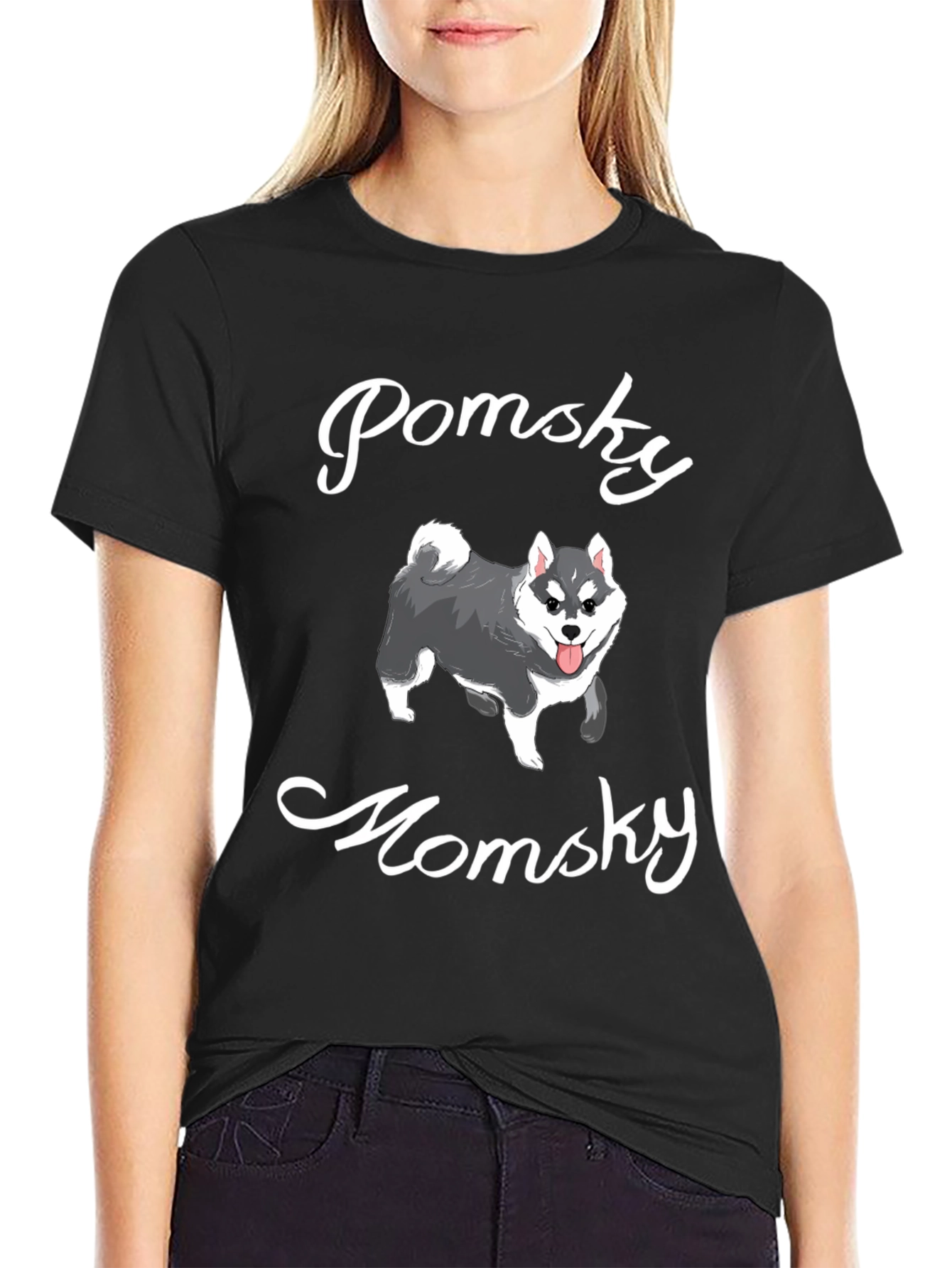 Pomsky Momsky T-Shirt - Dog Lover Tee
