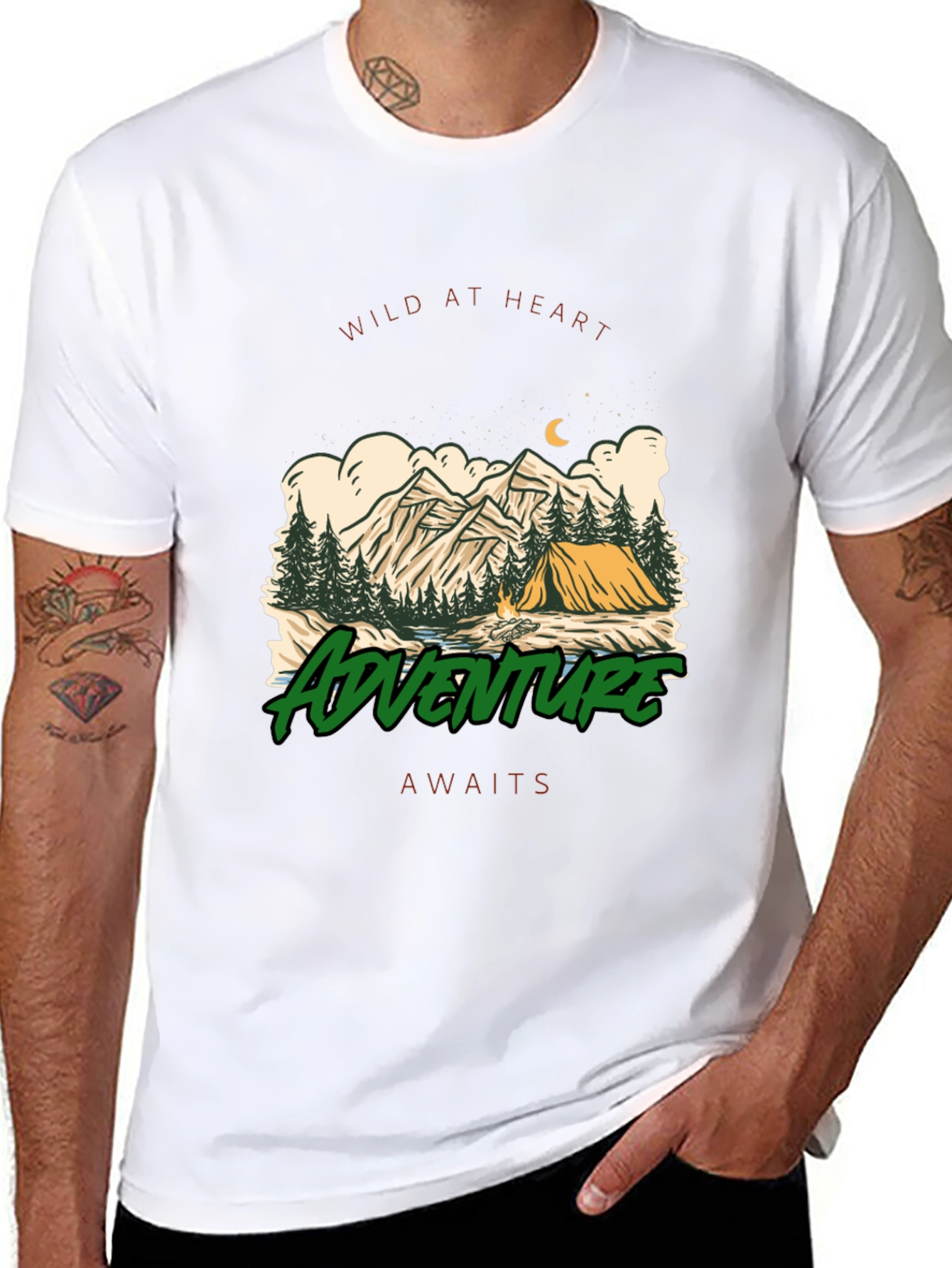Adventure Awaits Camping T-Shirt - Wild at Heart