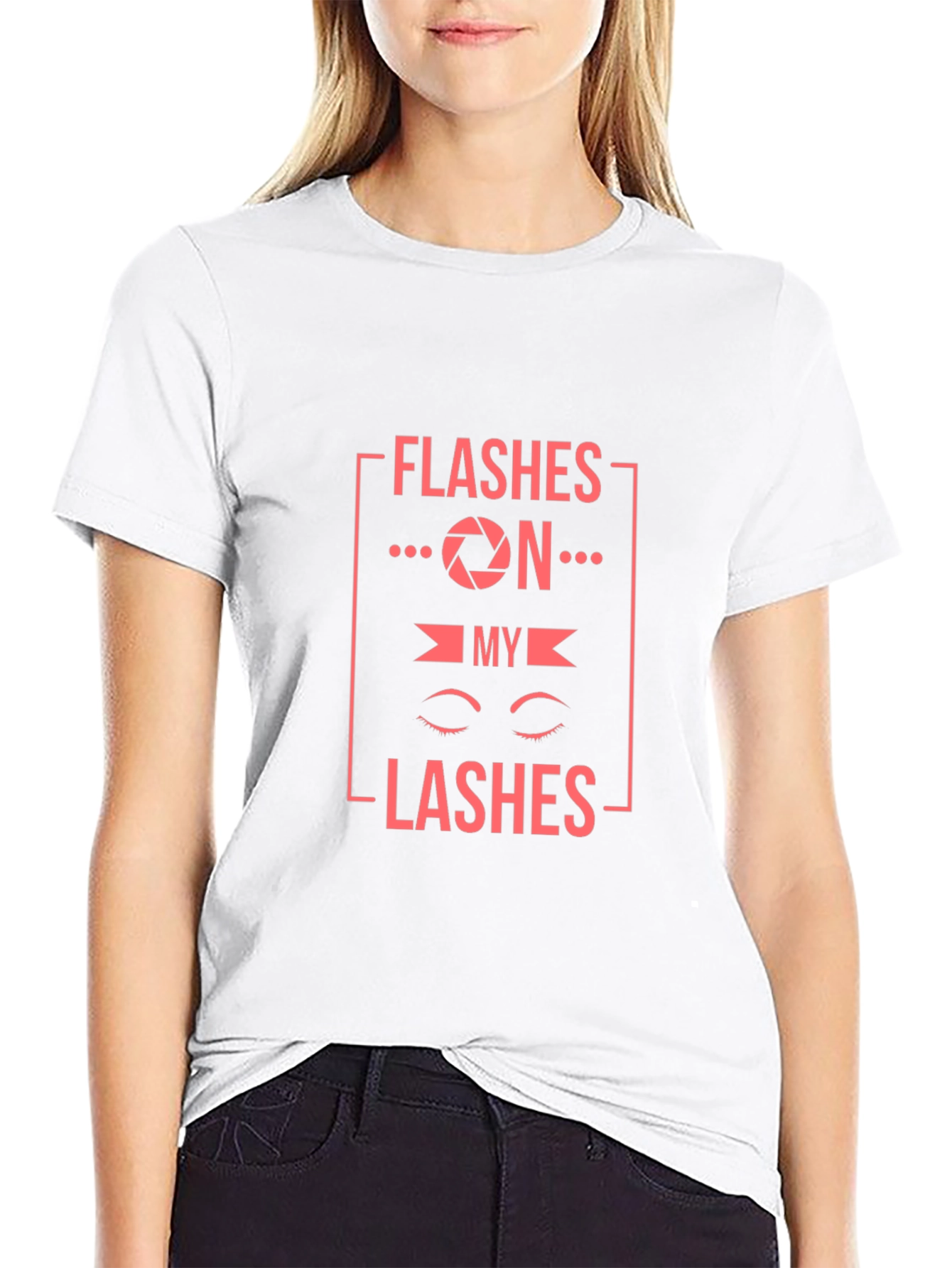 Flashes On My Lashes Graphic Tee - Black