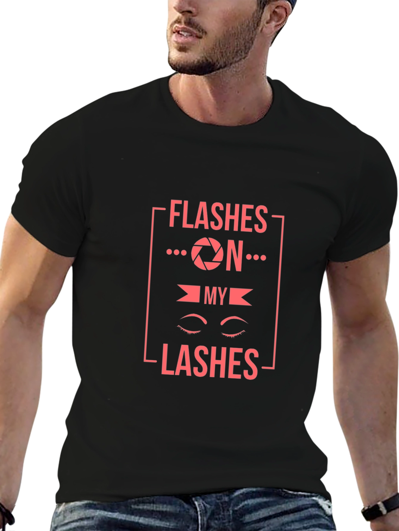 Flashes On My Lashes Graphic Tee - Black