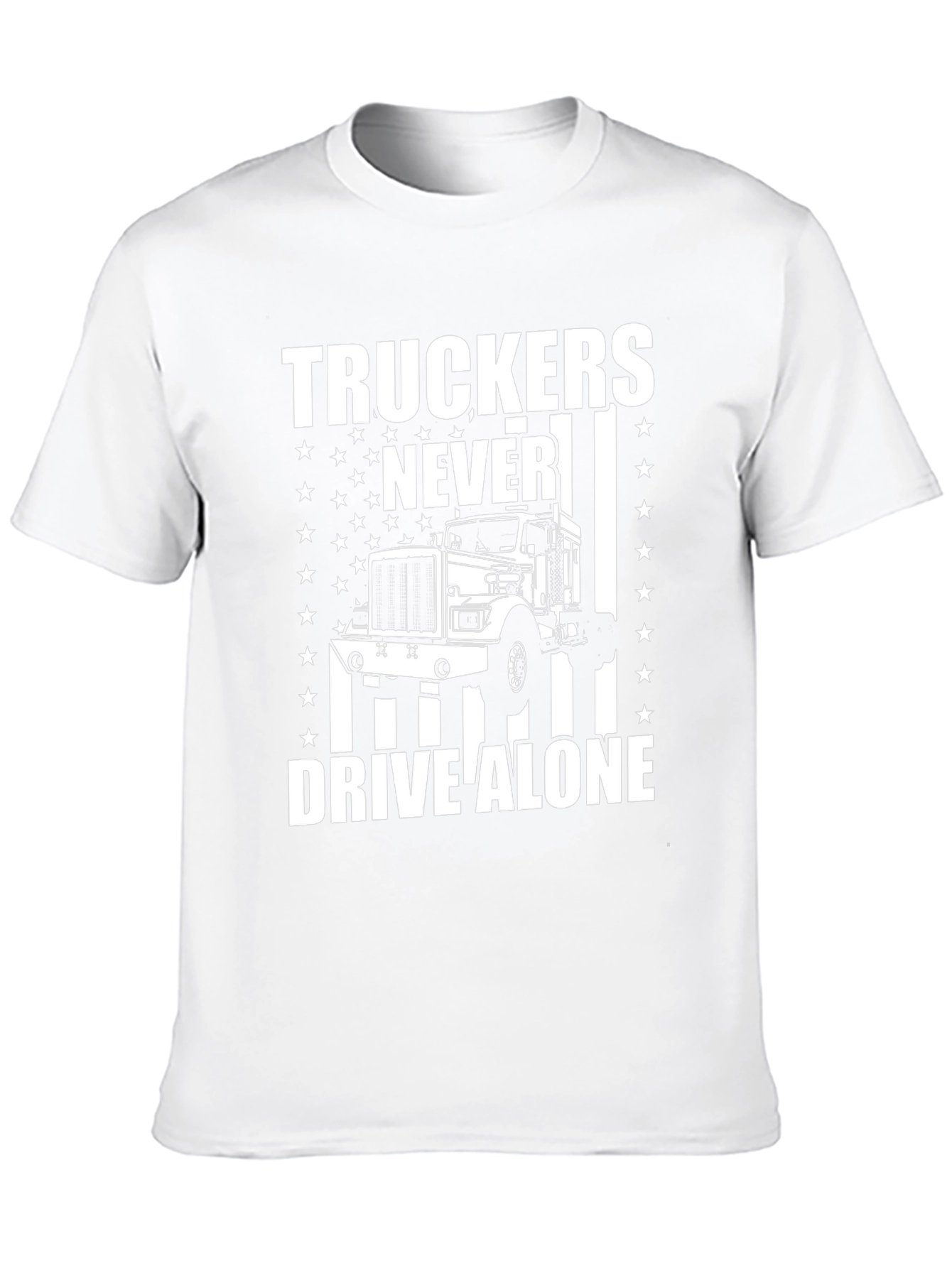 Truckers Never Drive Alone Graphic Tee - Black