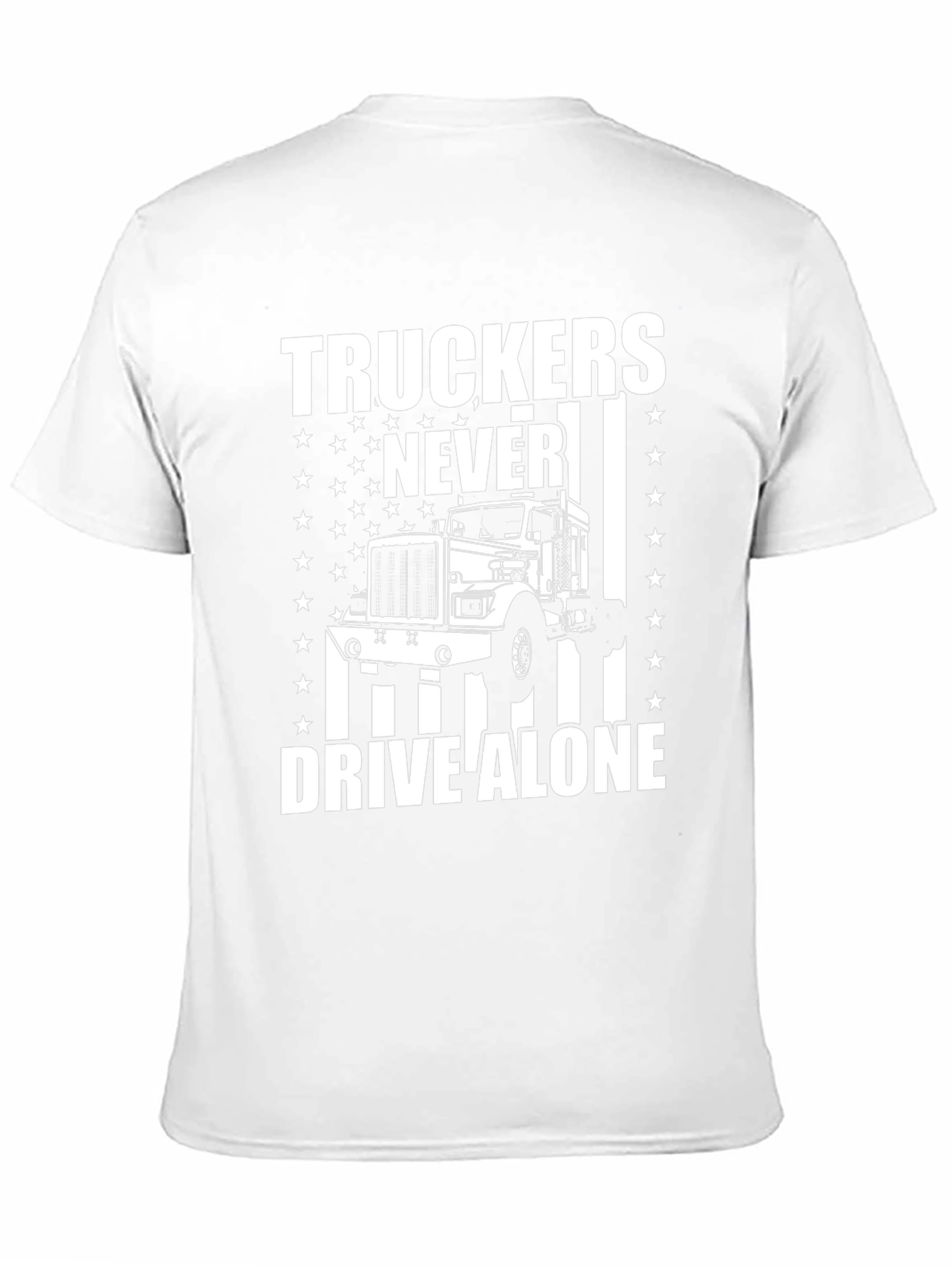 Truckers Never Drive Alone Graphic Tee - Black