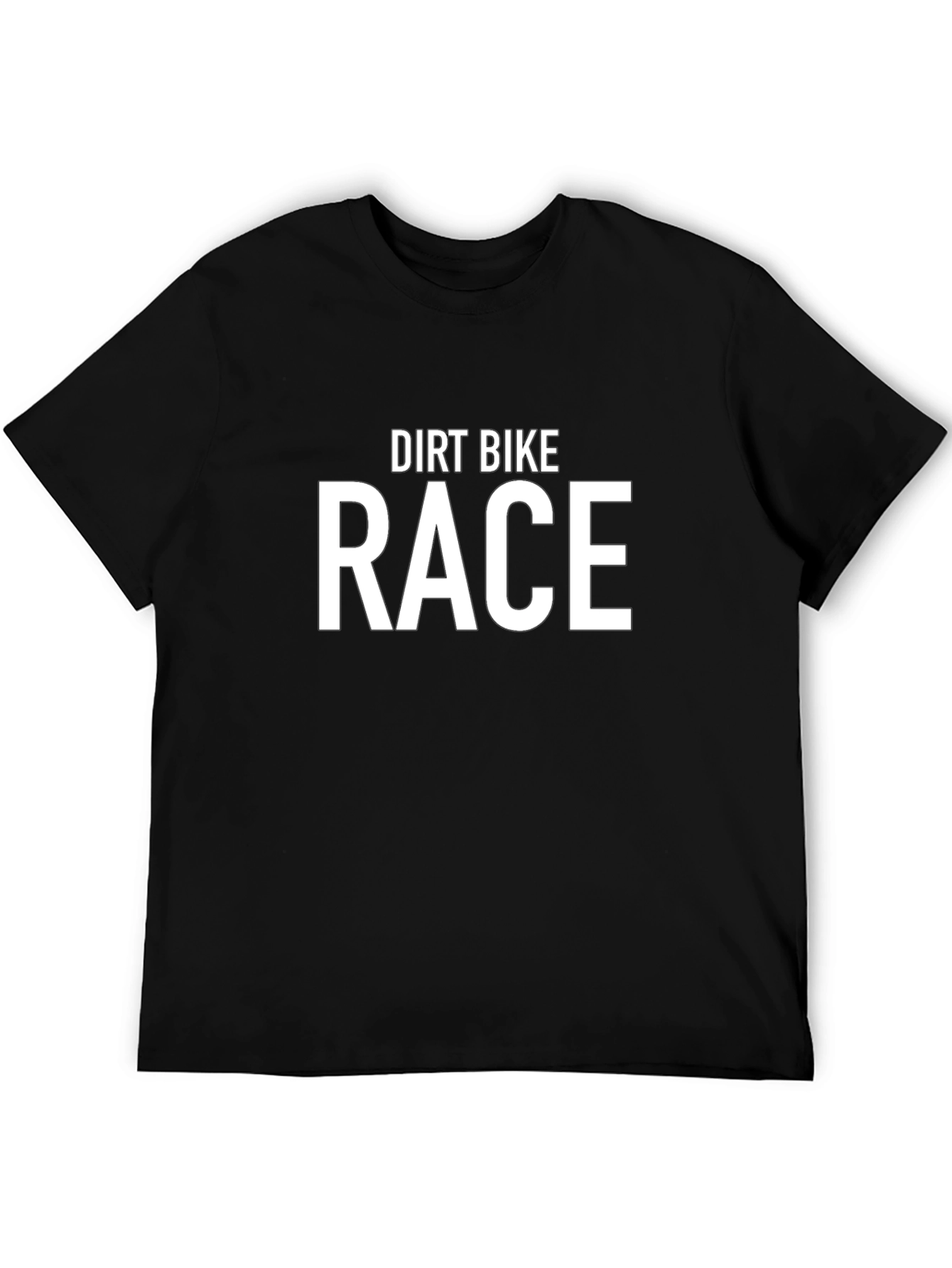 Dirt Bike Race Graphic Tee - Black Cotton T-Shirt