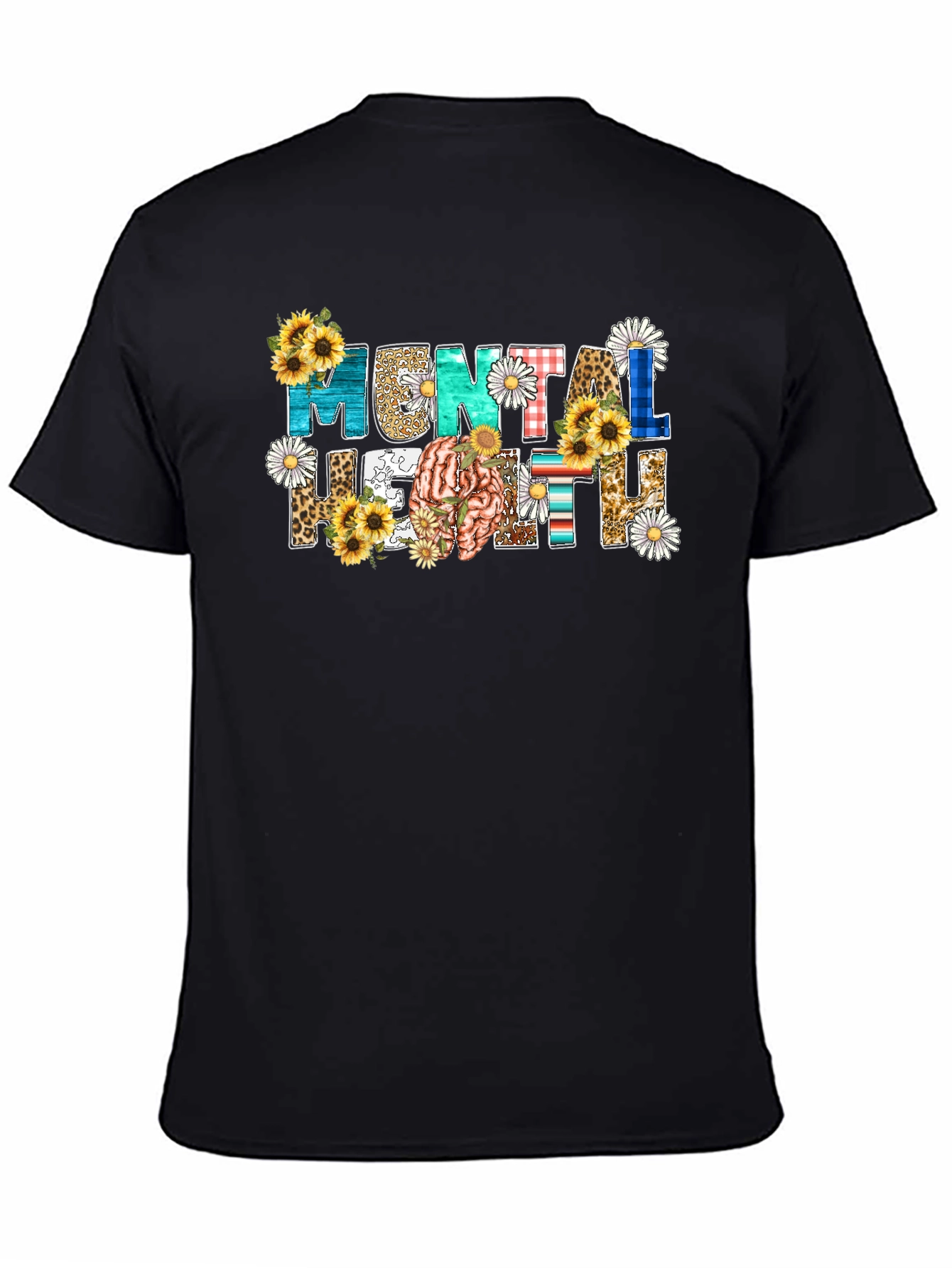 Mental Health Awareness Floral Brain T-Shirt
