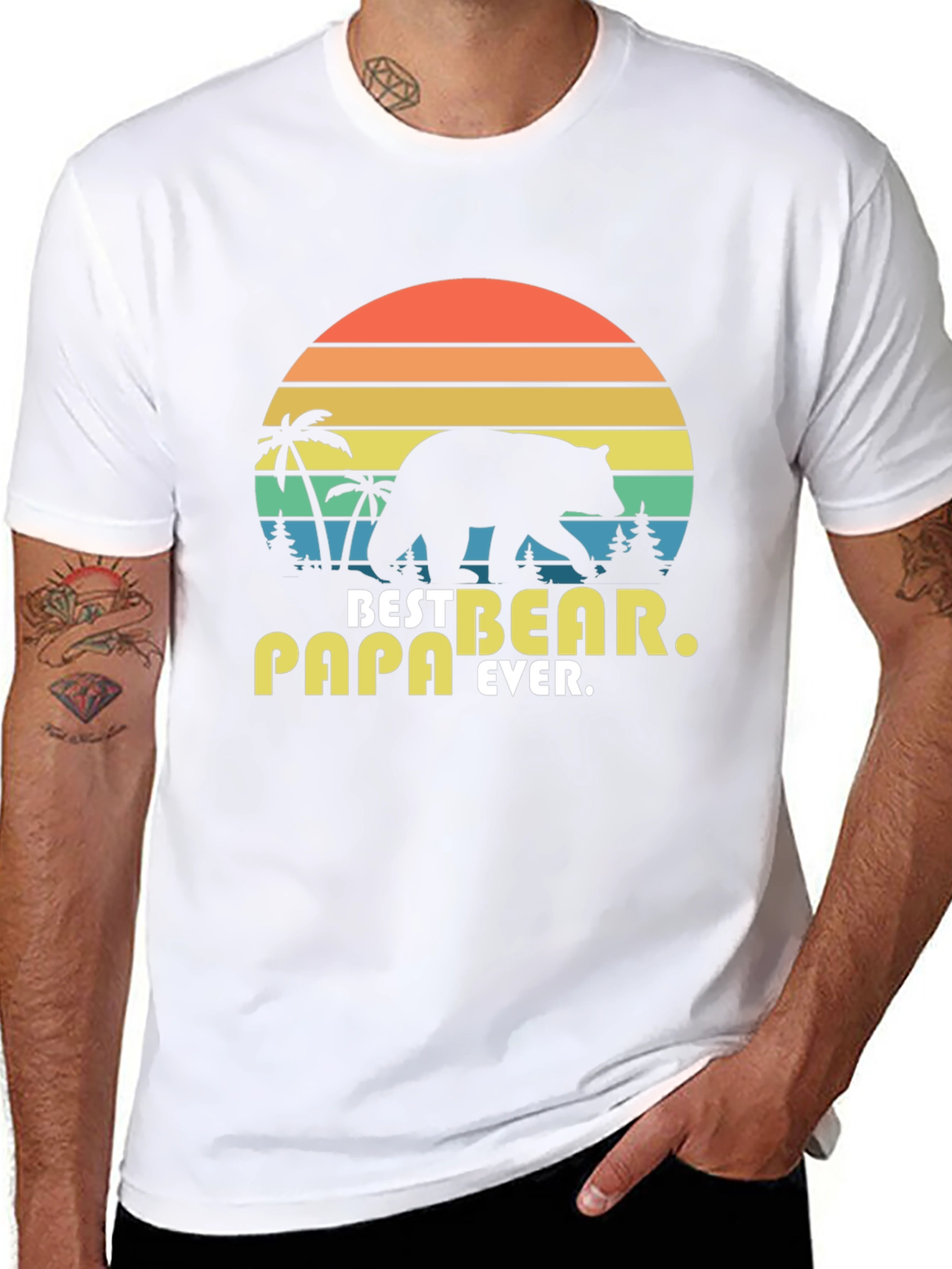 Best Papa Bear Ever Graphic T-Shirt