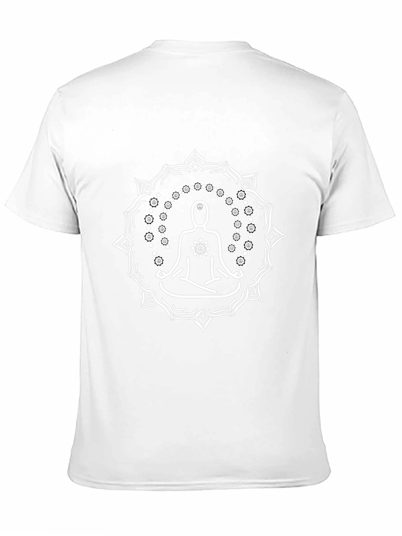 Meditate in Style: Black T-Shirt with Mandala Design