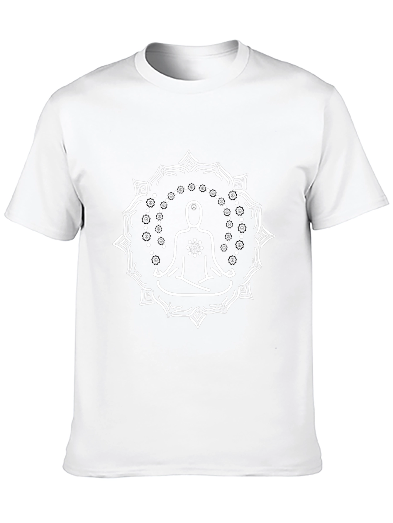 Meditate in Style: Black T-Shirt with Mandala Design
