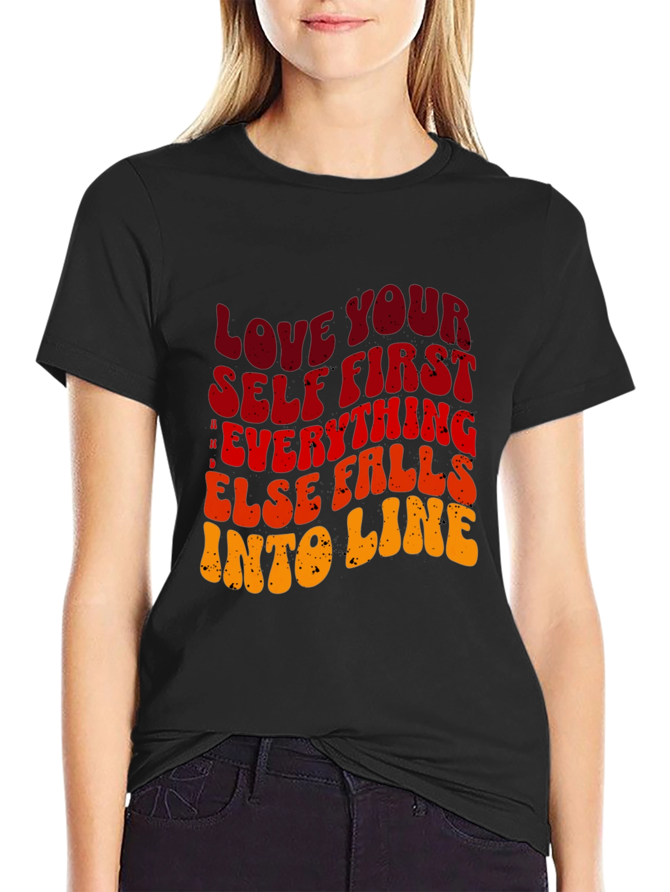 Love Yourself First Graphic Tee - Black