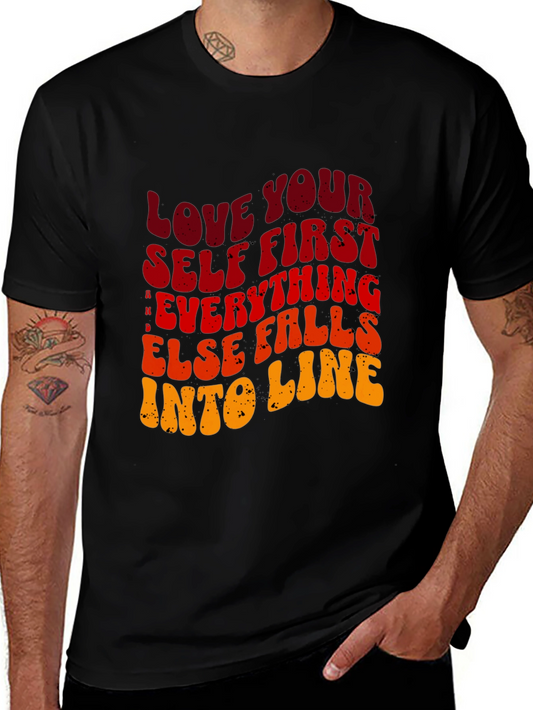 Love Yourself First Graphic Tee - Black