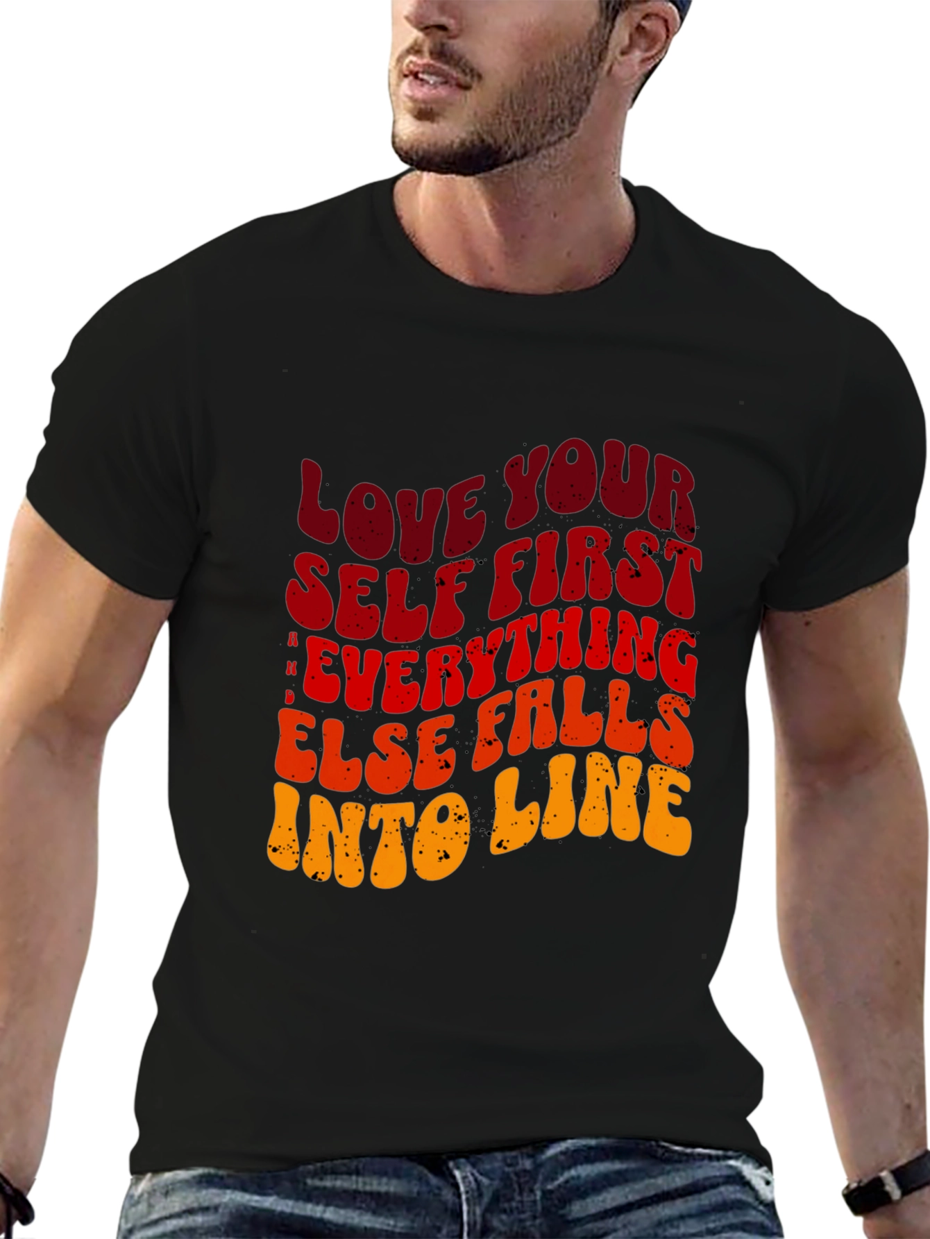 Love Yourself First Graphic Tee - Black