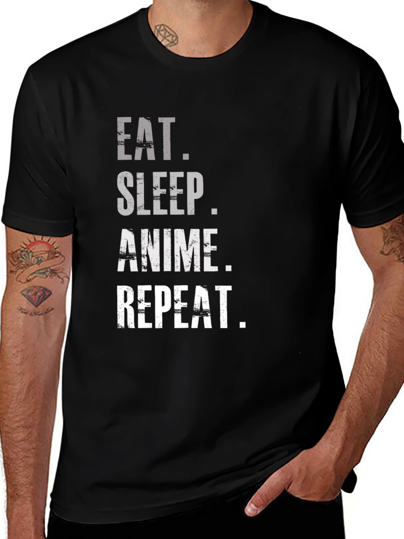 Eat Sleep Anime Repeat Graphic T-Shirt