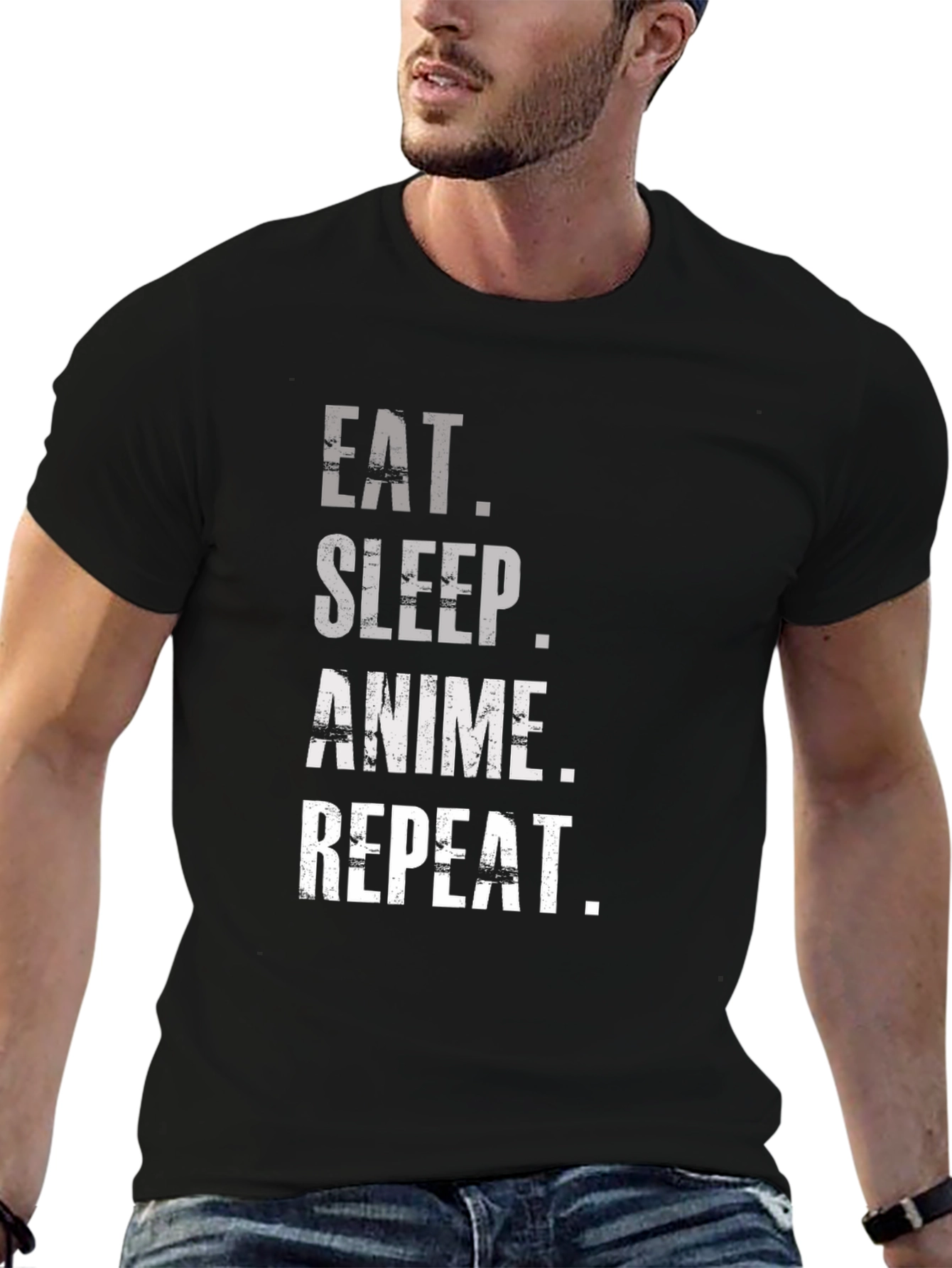 Eat Sleep Anime Repeat Graphic T-Shirt