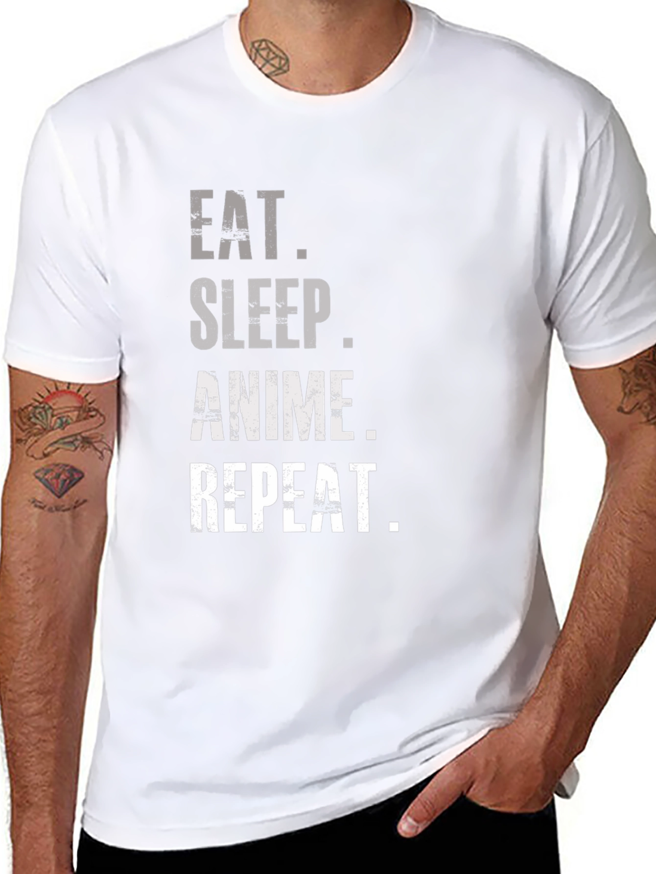 Eat Sleep Anime Repeat Graphic T-Shirt