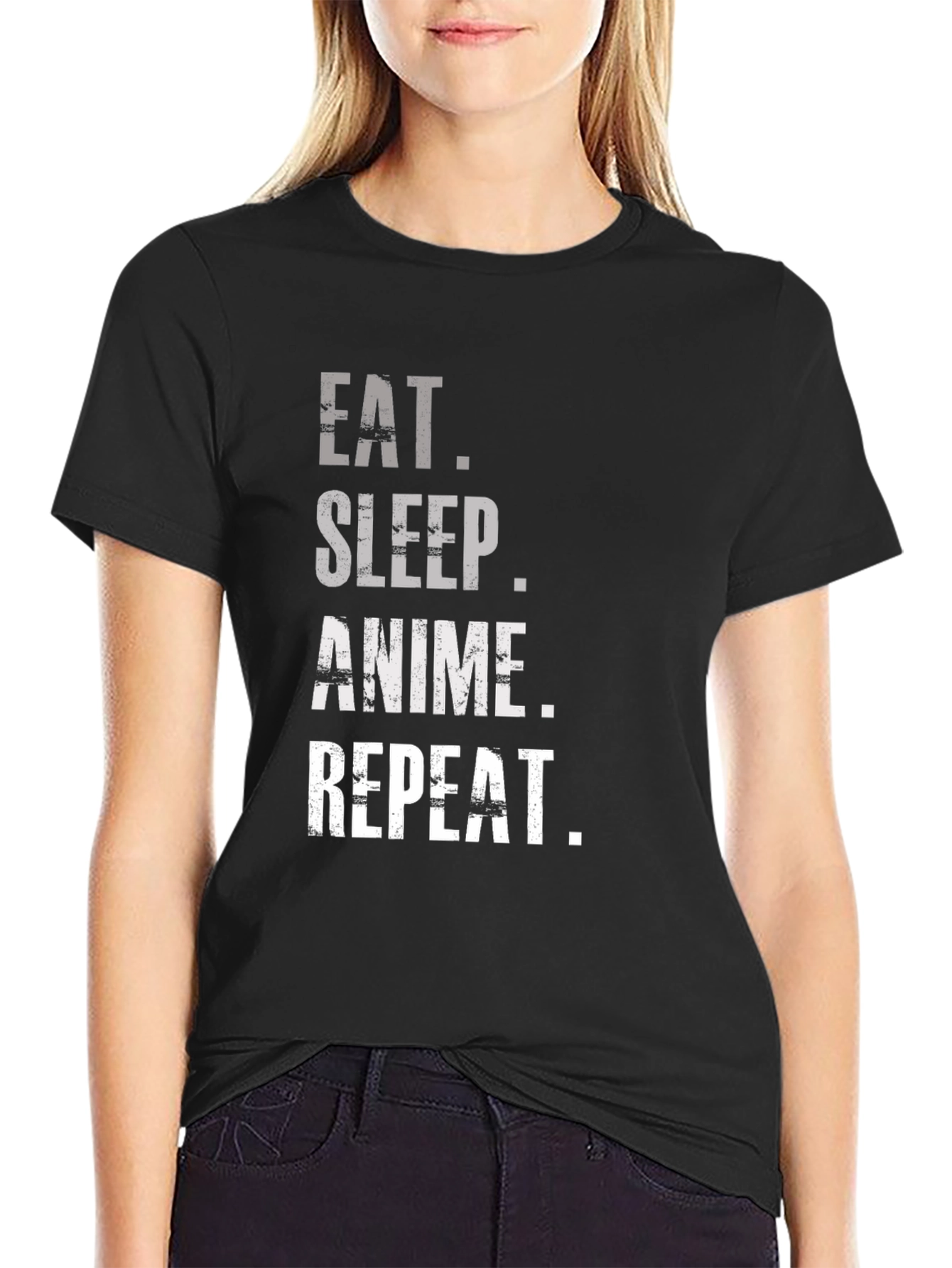 Eat Sleep Anime Repeat Graphic T-Shirt