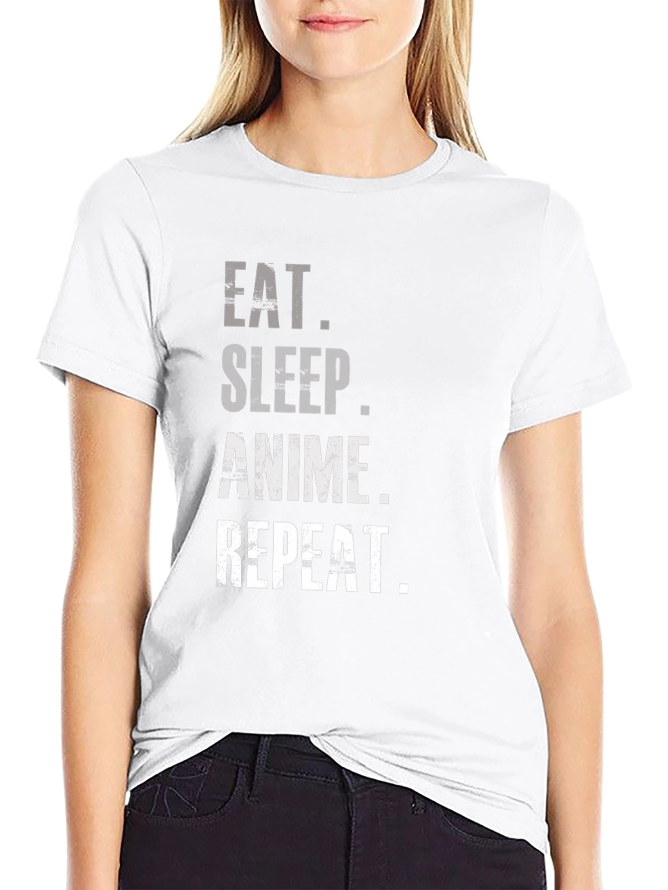 Eat Sleep Anime Repeat Graphic T-Shirt