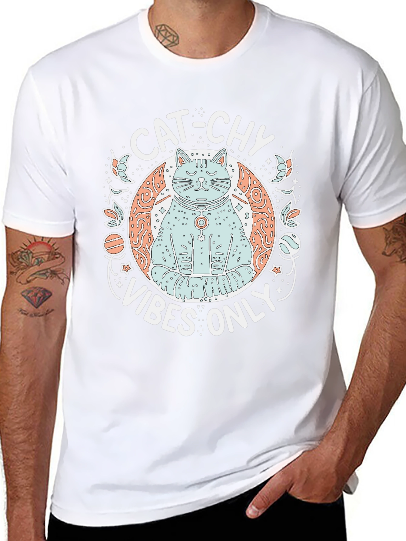 Cat-chy Vibes Only Graphic T-Shirt