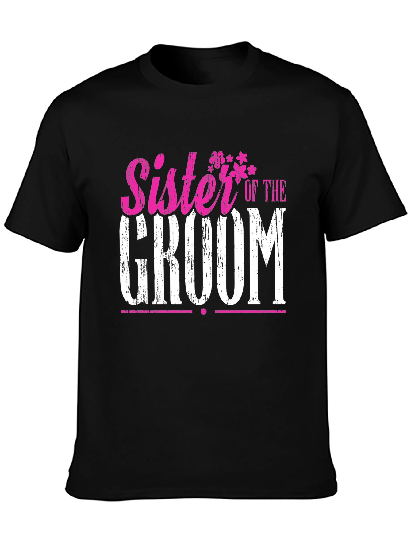 Sister of the Groom Wedding T-Shirt - Black