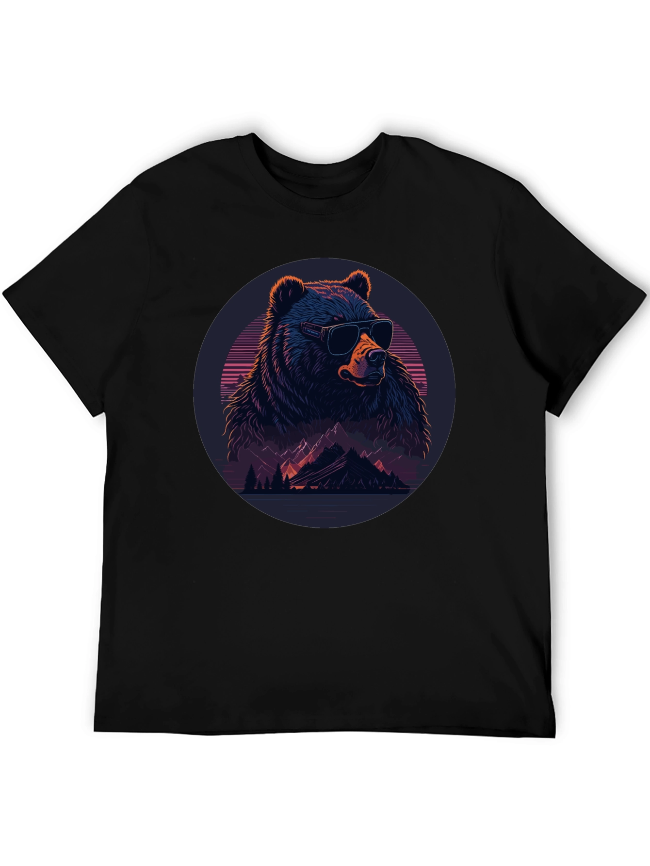 Cool Bear Graphic Tee - Black Crew Neck