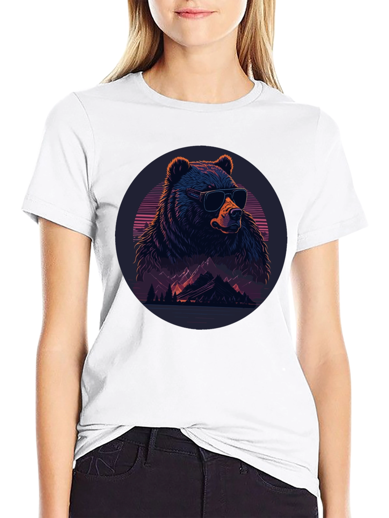 Cool Bear Graphic Tee - Black Crew Neck