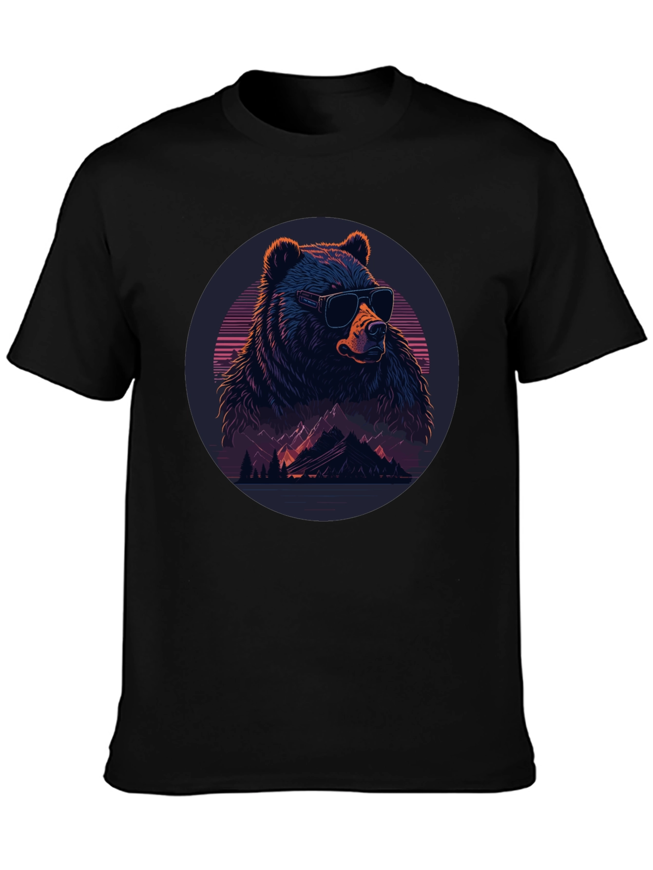 Cool Bear Graphic Tee - Black Crew Neck