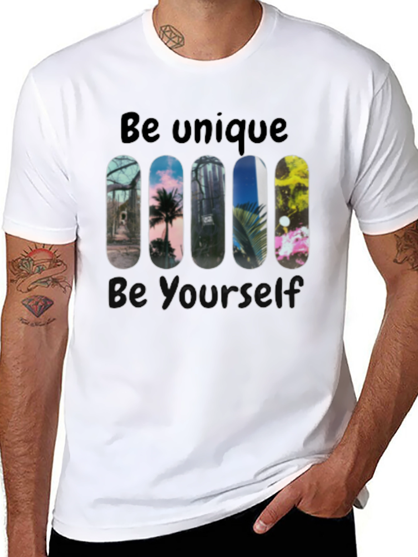 Unique Skateboard Design Graphic Tee