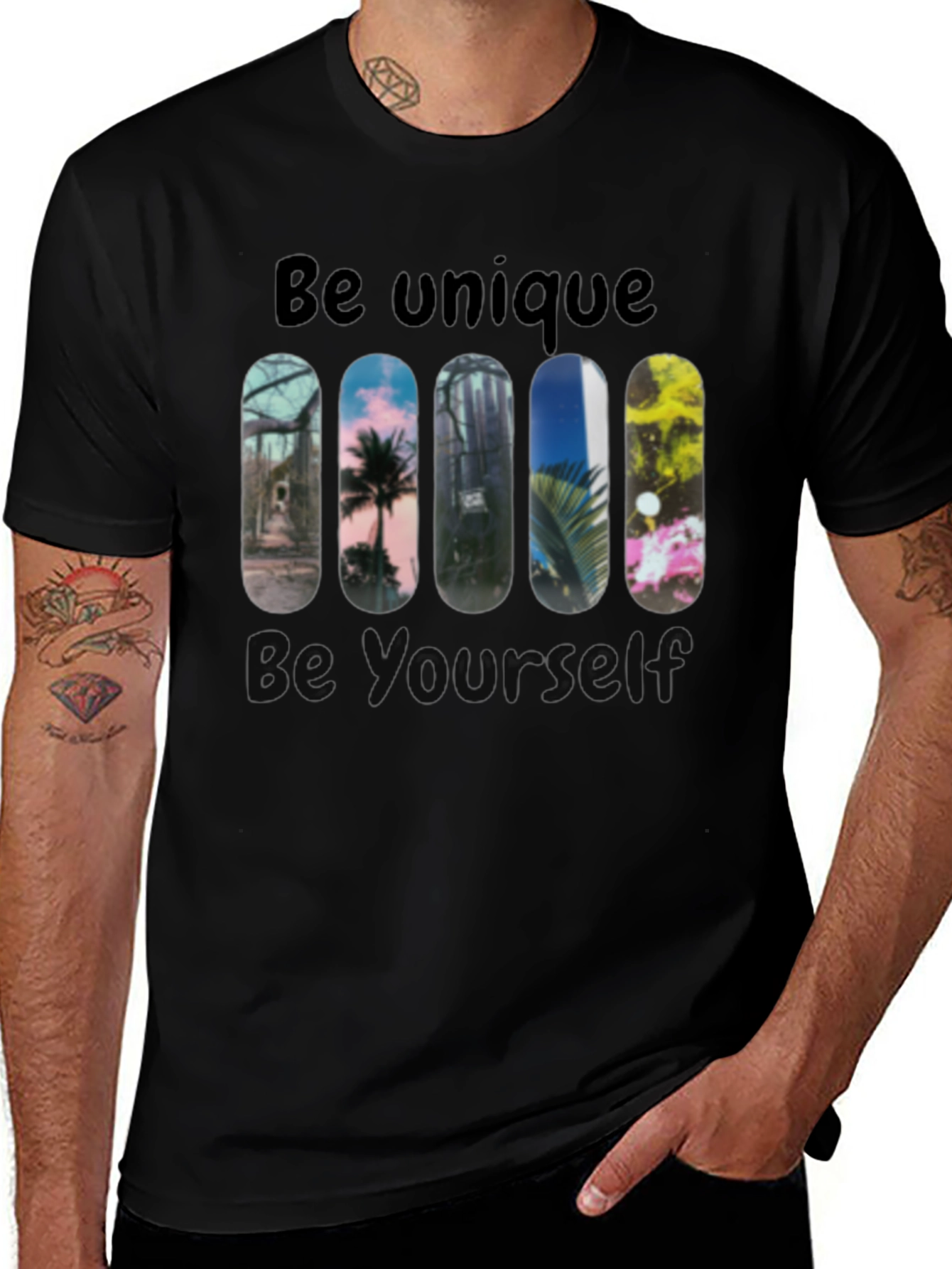 Unique Skateboard Design Graphic Tee