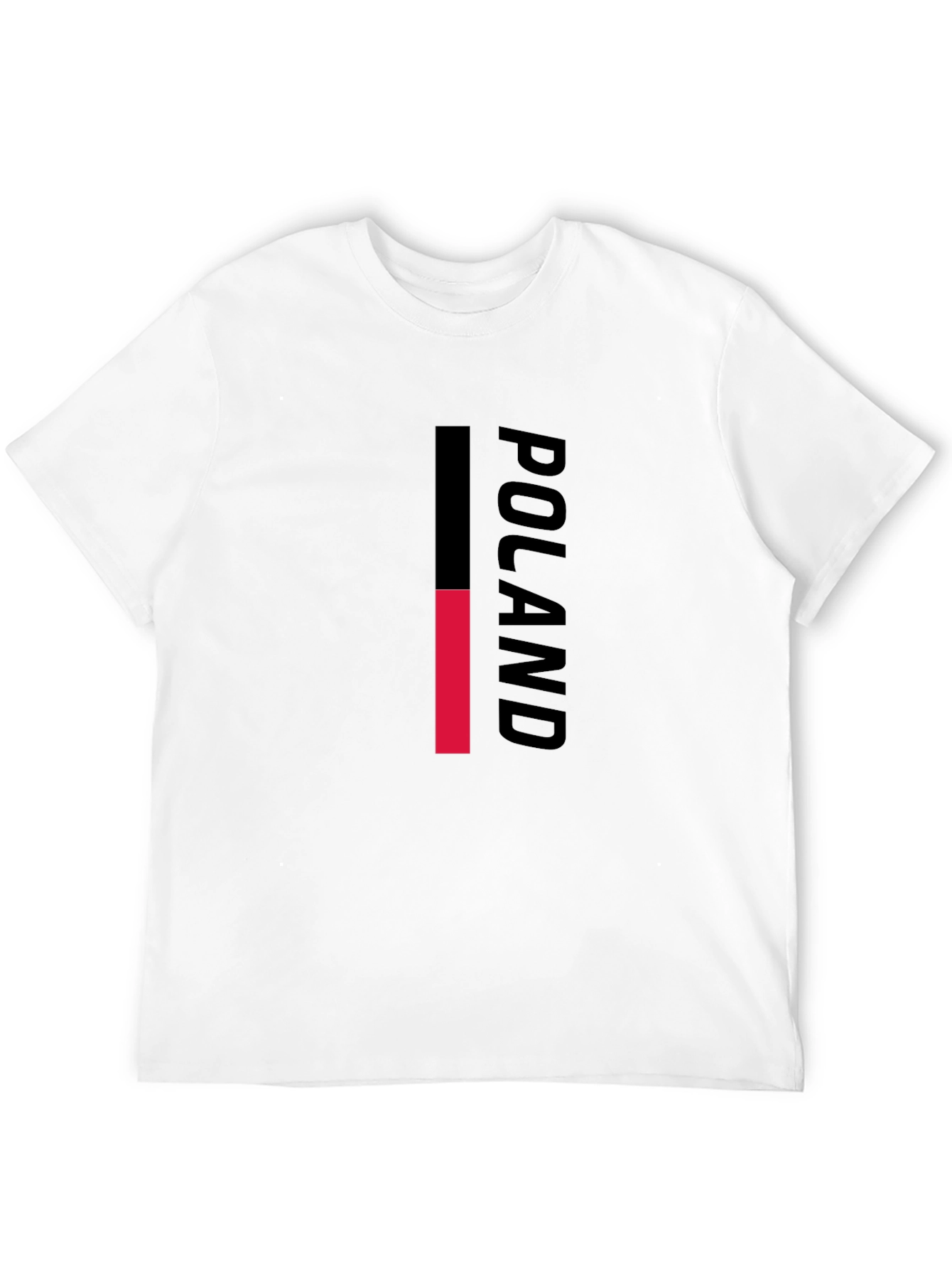 Poland Flag Inspired Graphic Tee - Black