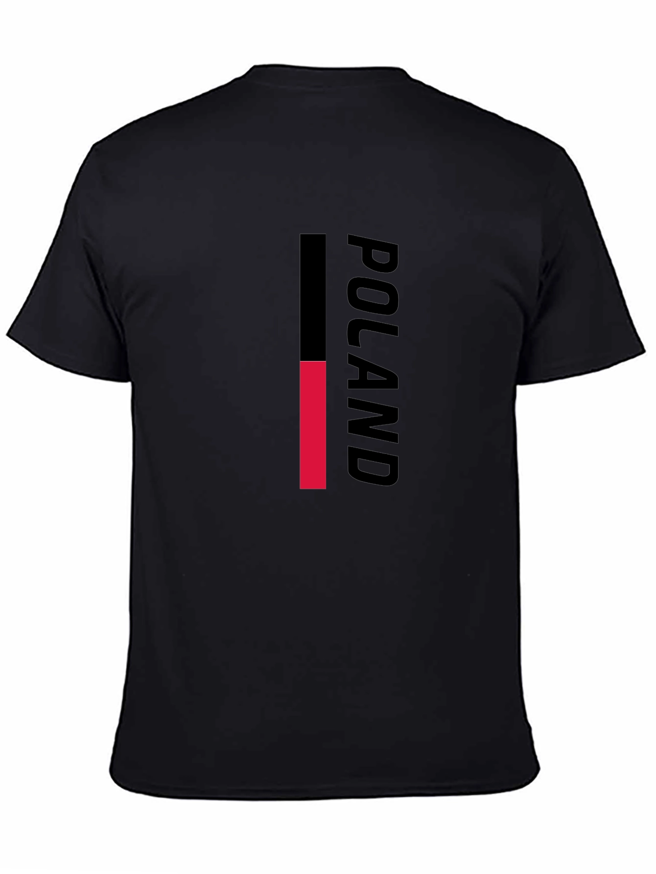 Poland Flag Inspired Graphic Tee - Black