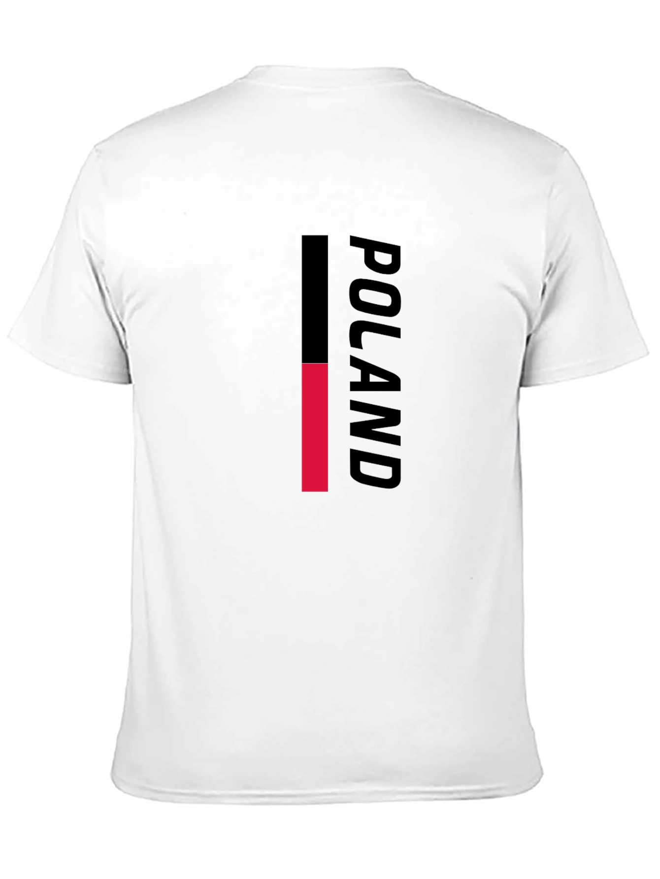 Poland Flag Inspired Graphic Tee - Black