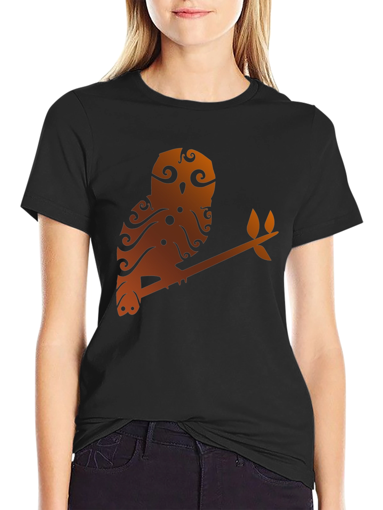 Owl Branch Graphic Tee - Unique Tribal Design