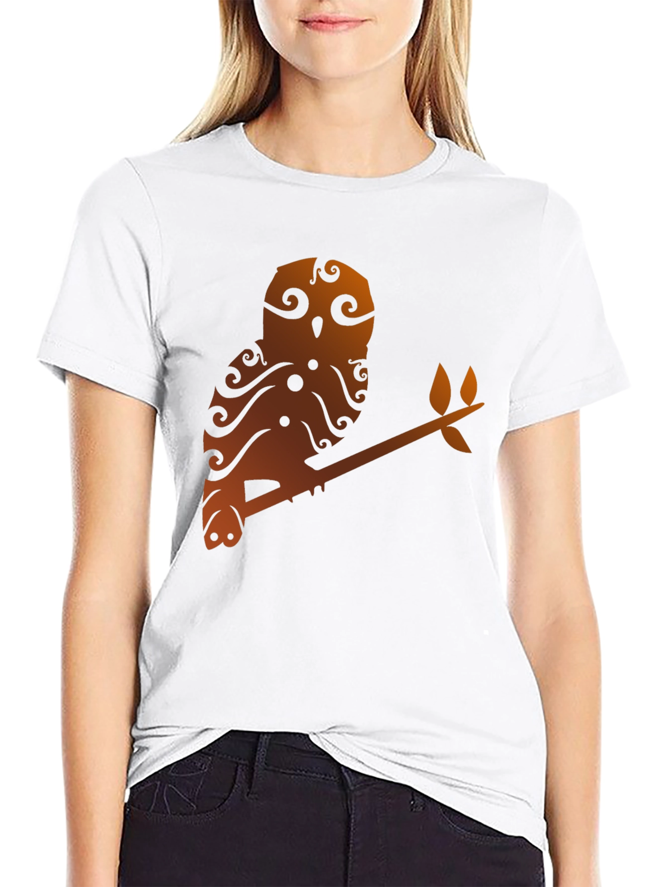 Owl Branch Graphic Tee - Unique Tribal Design