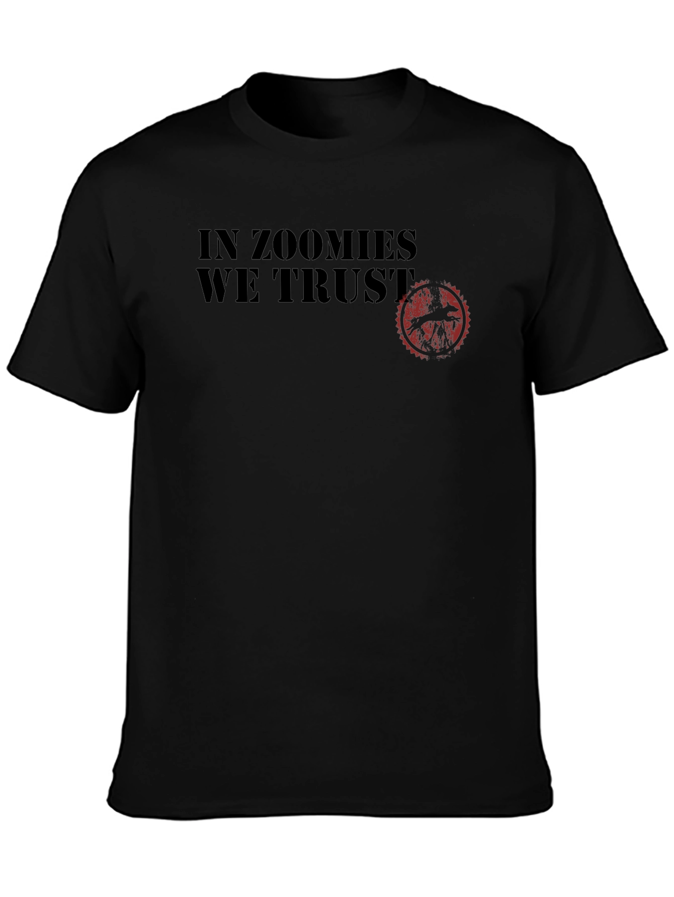 In Zoomies We Trust Black Graphic Tee