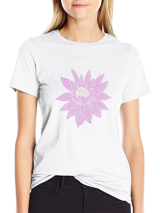 Lotus Flower Graphic Black T-Shirt