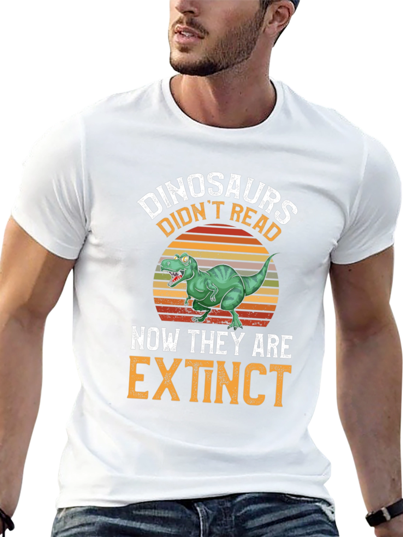 Dinosaurs Didnt Read T-Shirt - Extinct Funny Tee
