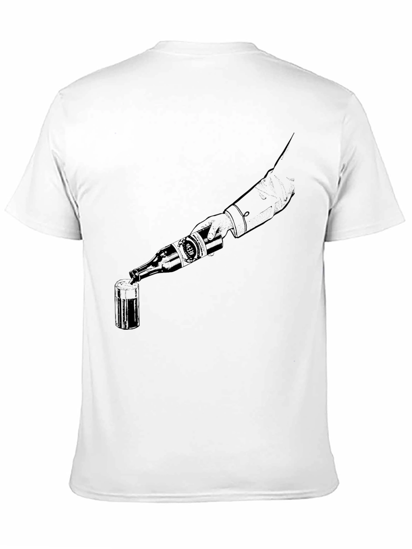 Pouring Beer Graphic Tee - Black Cotton T-Shirt