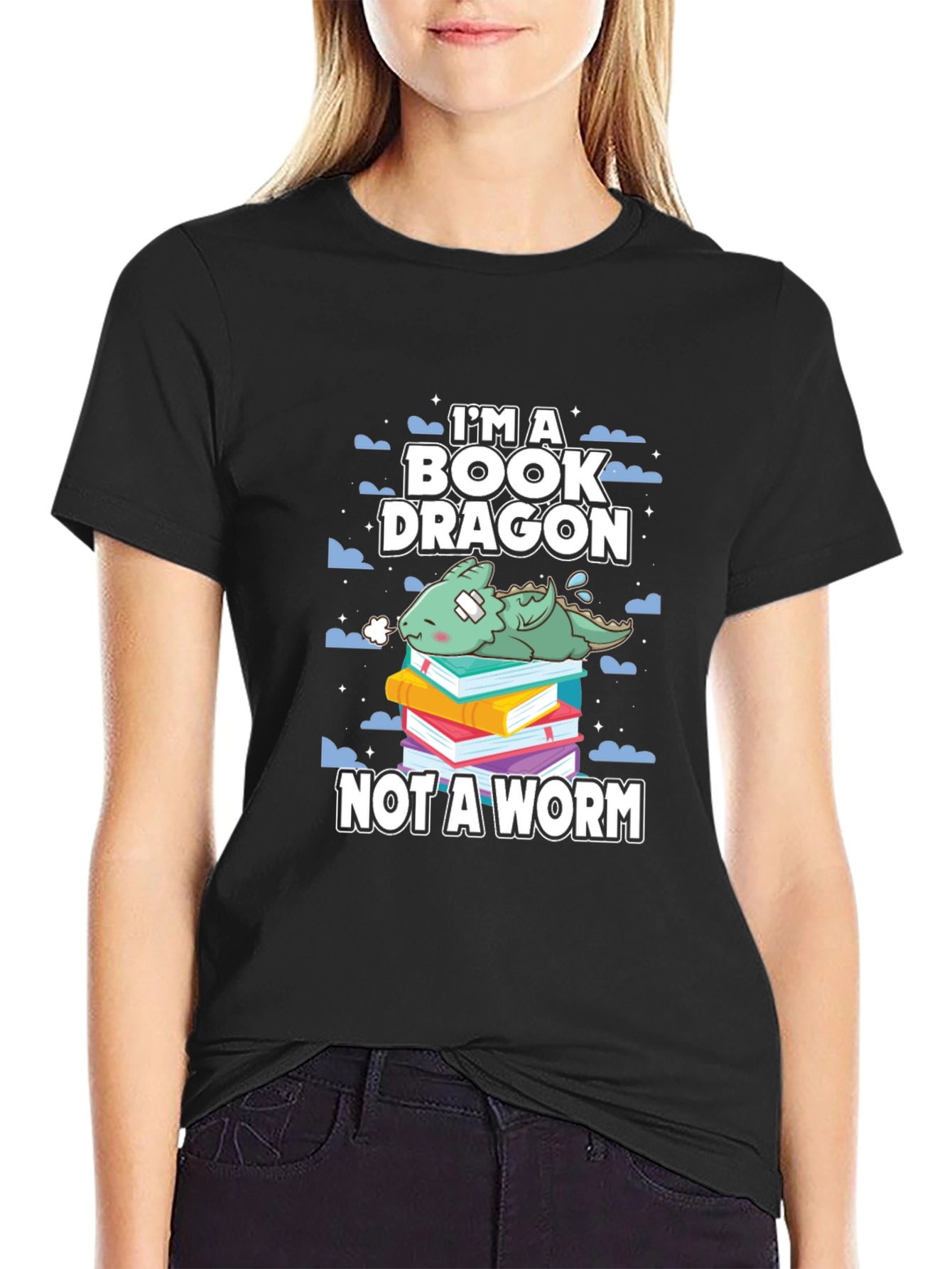 Book Dragon T-Shirt - Readers Fantasy Lovers Tee