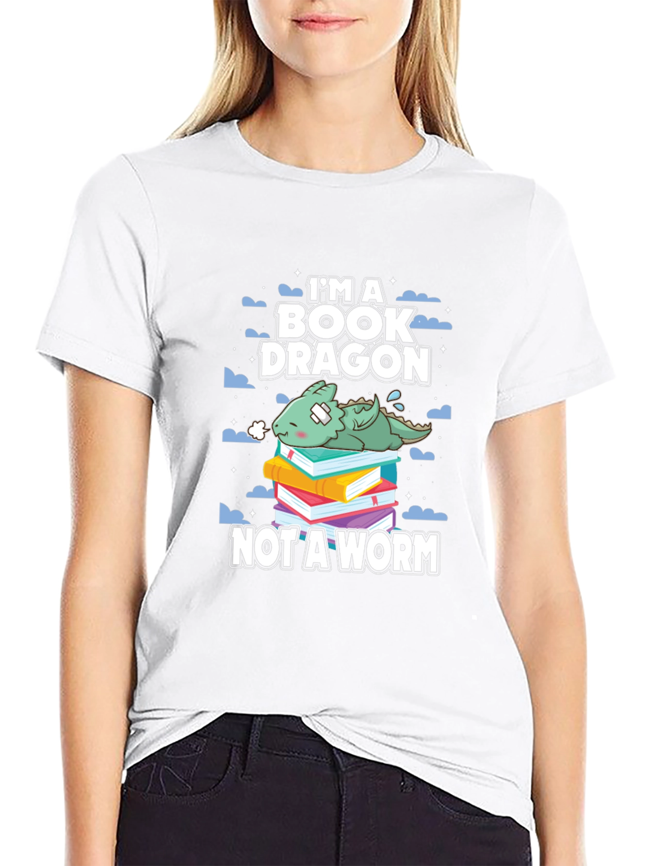 Book Dragon T-Shirt - Readers Fantasy Lovers Tee