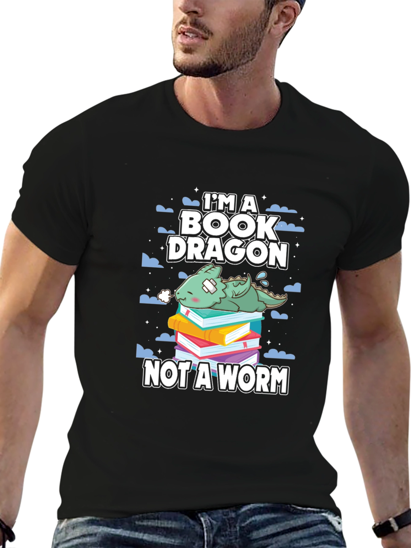 Book Dragon T-Shirt - Readers Fantasy Lovers Tee