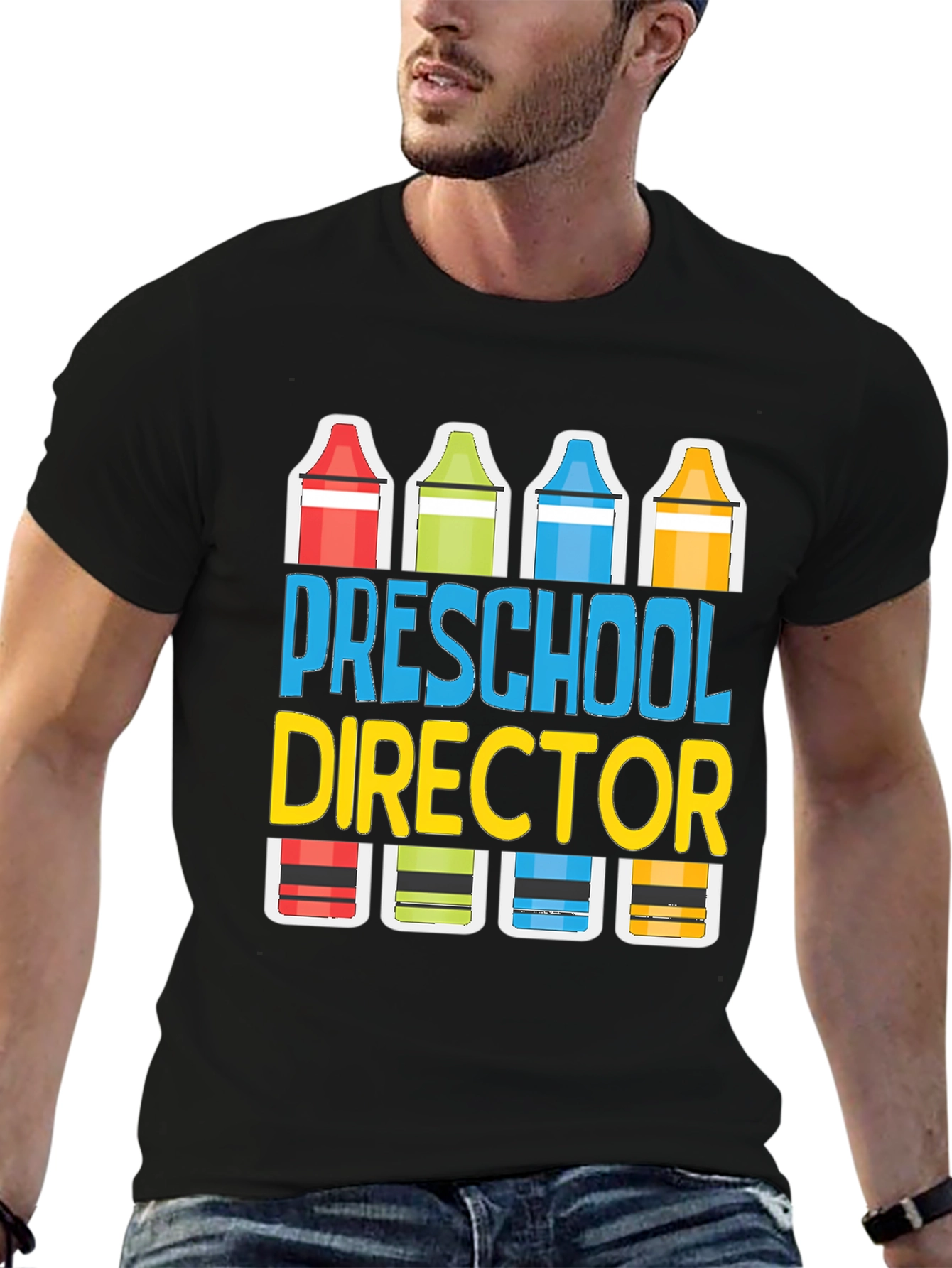 Preschool Director Crayon Graphic Tee