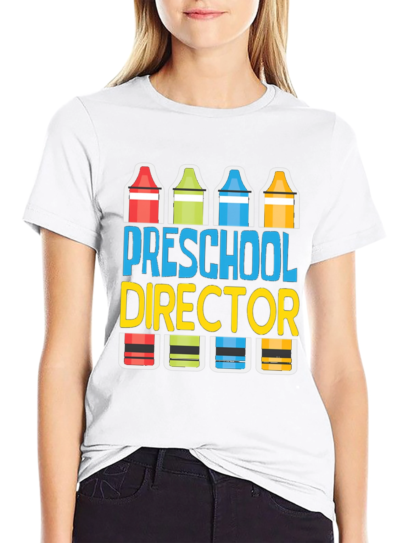Preschool Director Crayon Graphic Tee