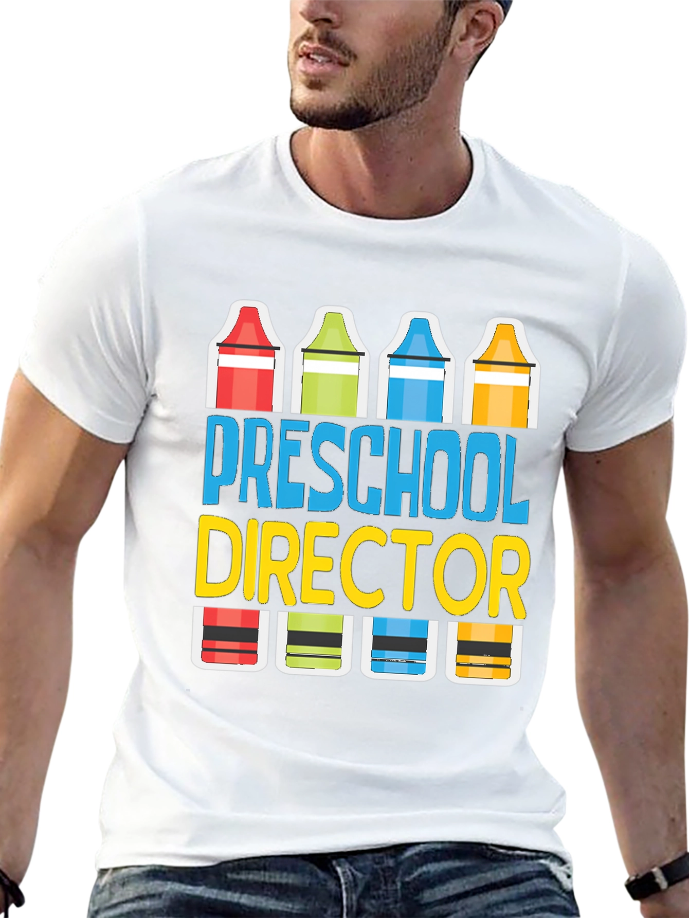 Preschool Director Crayon Graphic Tee