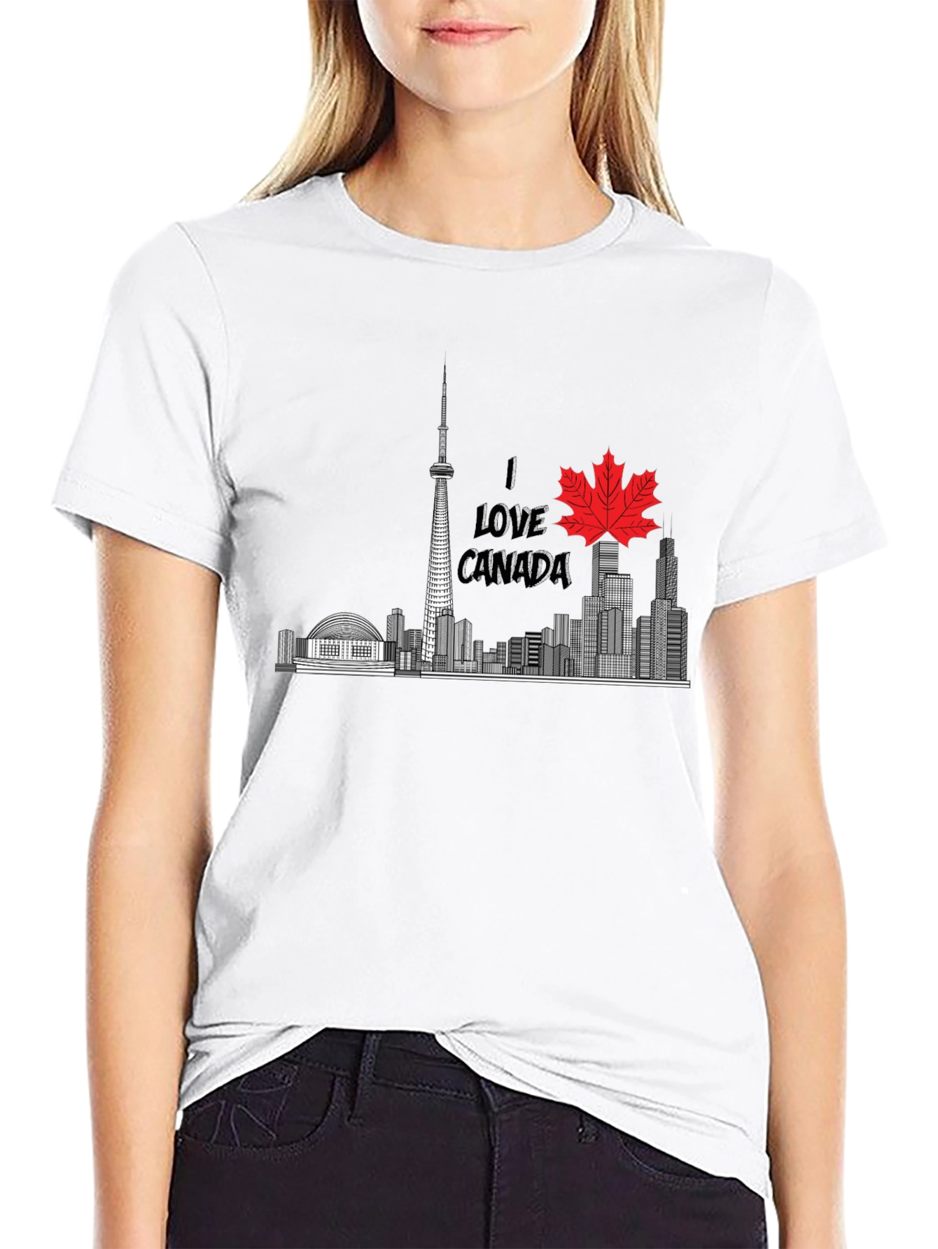 I Love Canada T-Shirt - Toronto Skyline Design