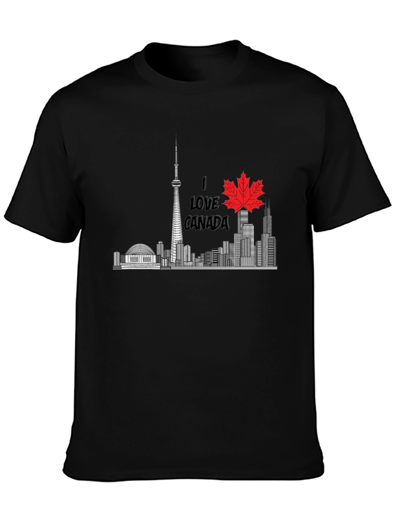 I Love Canada T-Shirt - Toronto Skyline Design