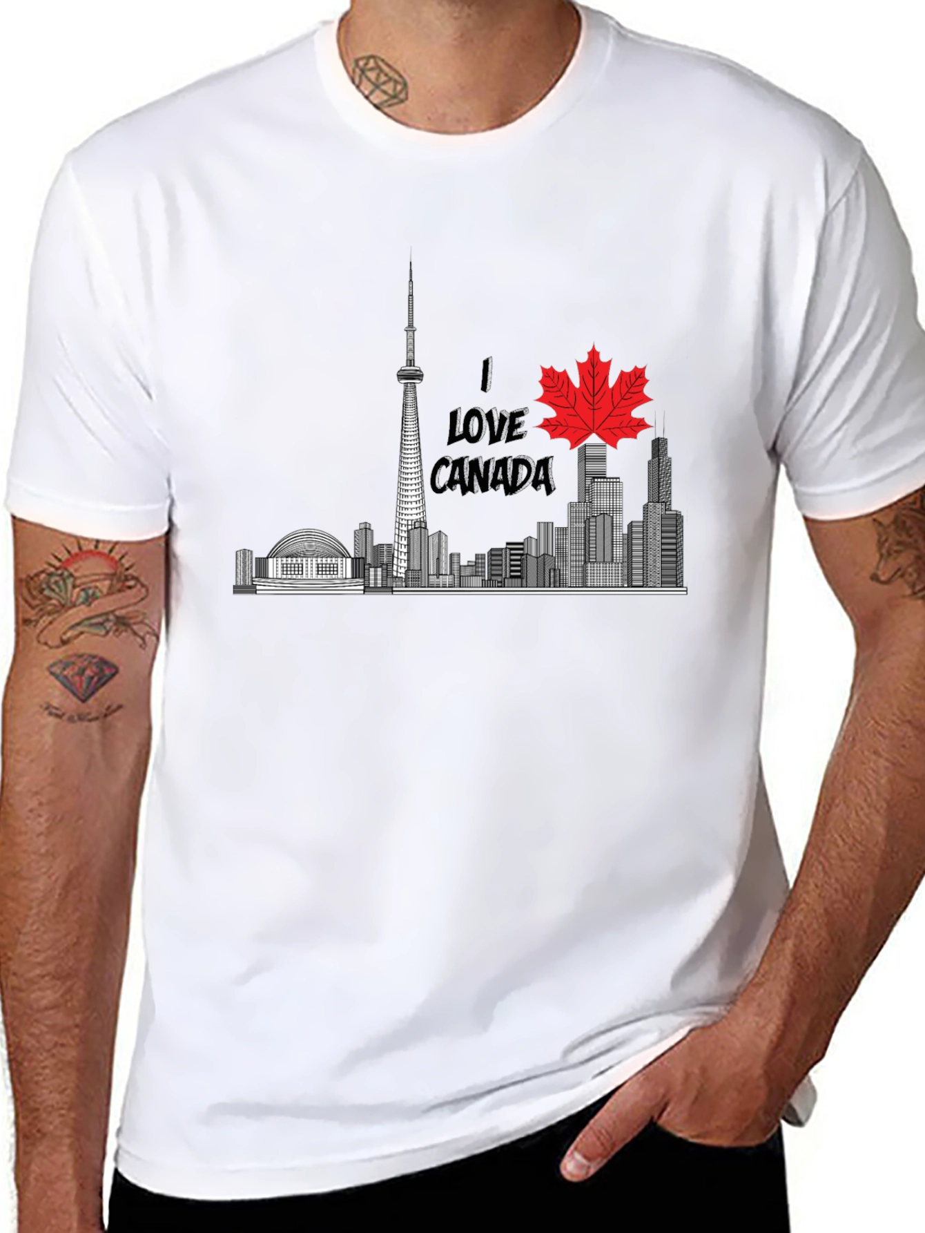 I Love Canada T-Shirt - Toronto Skyline Design