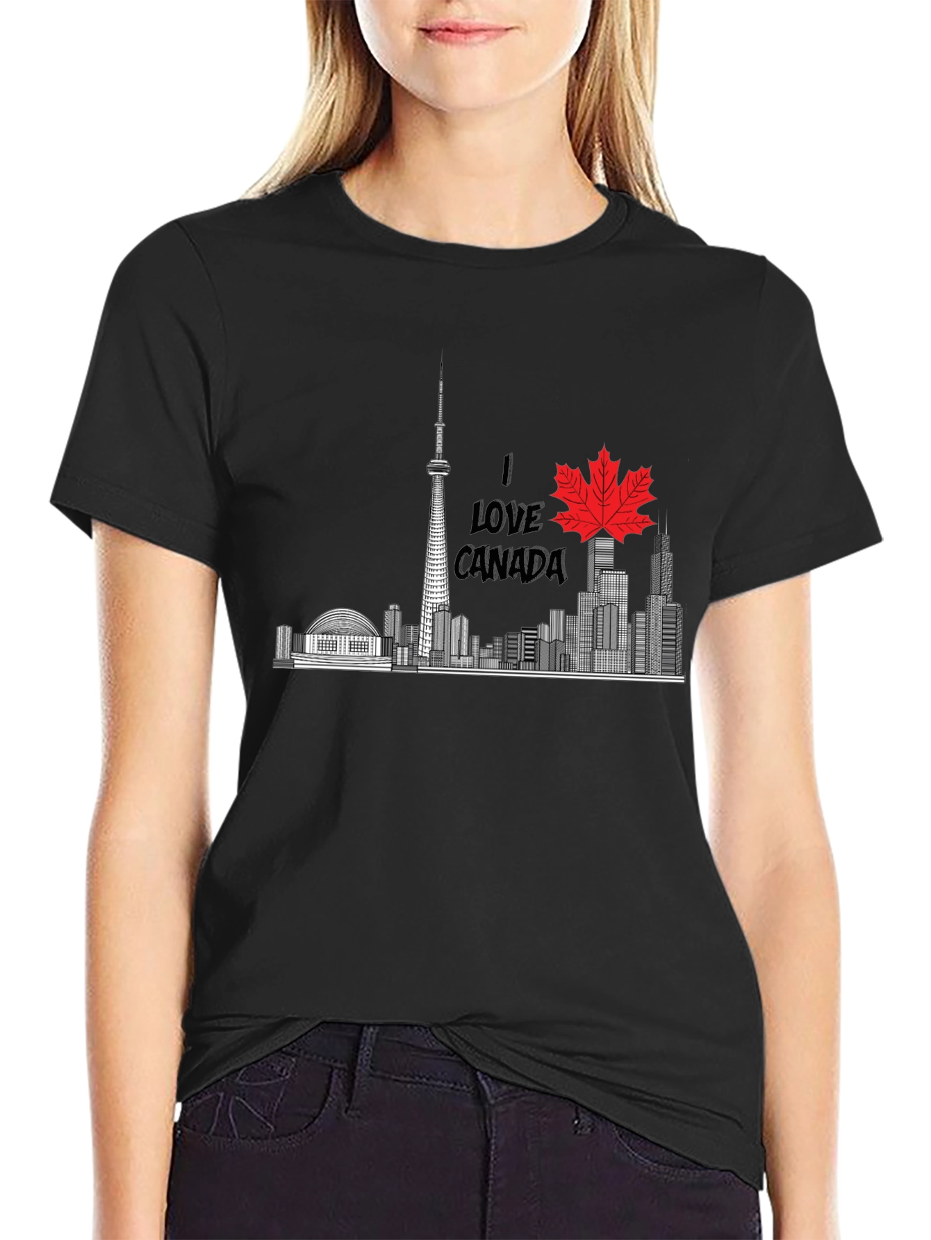 I Love Canada T-Shirt - Toronto Skyline Design