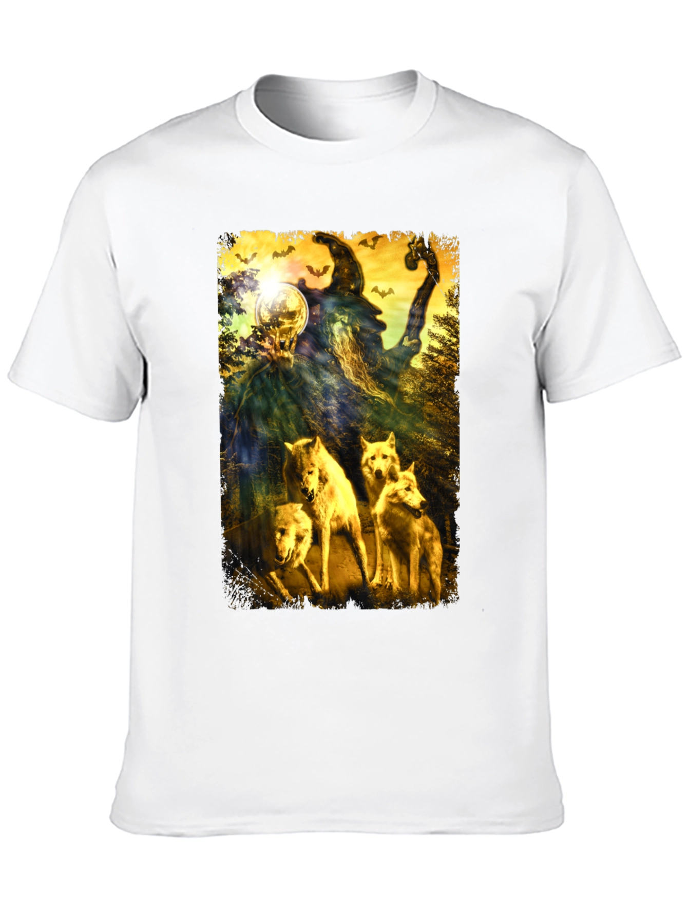 Wizard & Wolves Graphic Tee - Unique Halloween Shirt