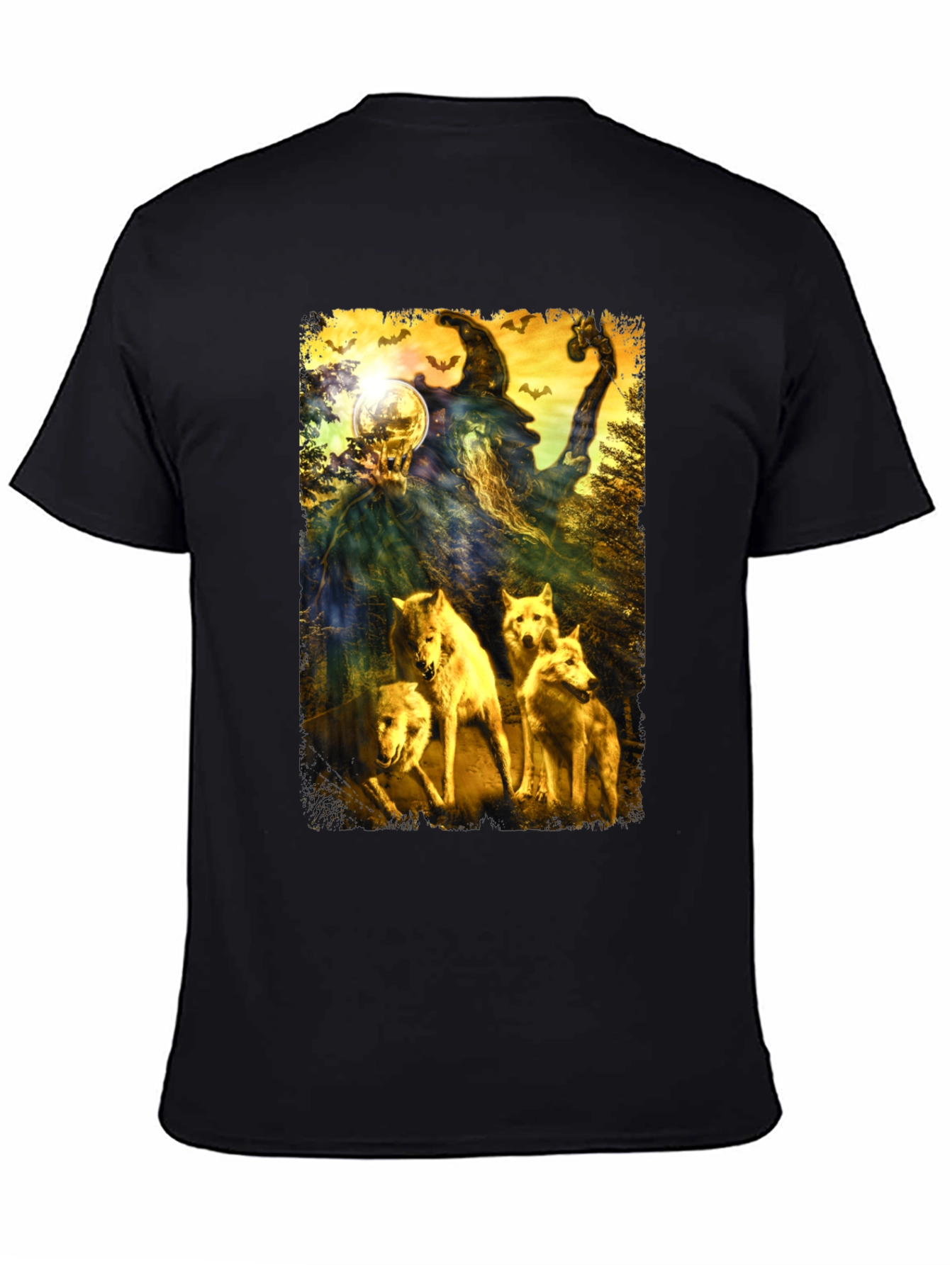 Wizard & Wolves Graphic Tee - Unique Halloween Shirt