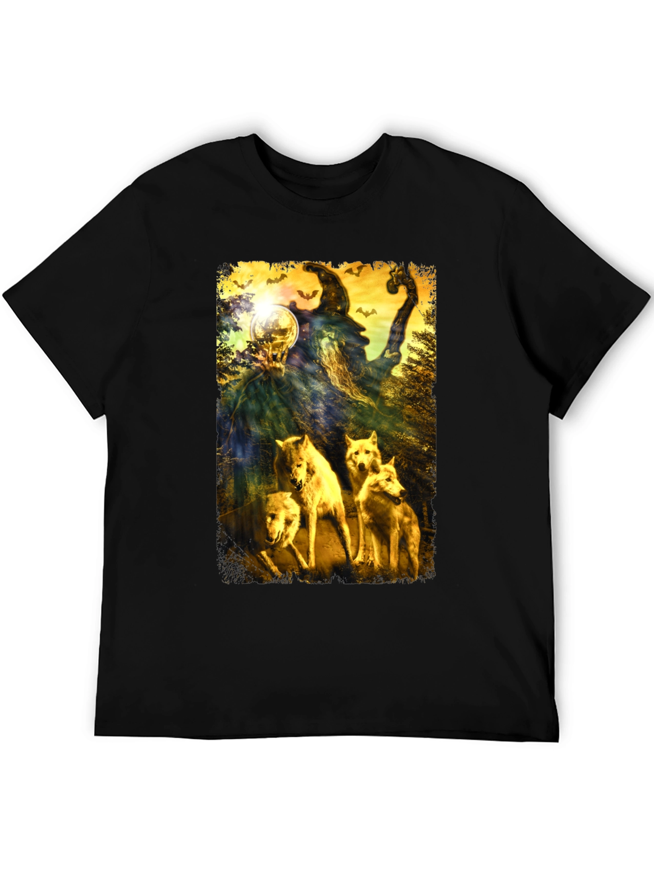 Wizard & Wolves Graphic Tee - Unique Halloween Shirt